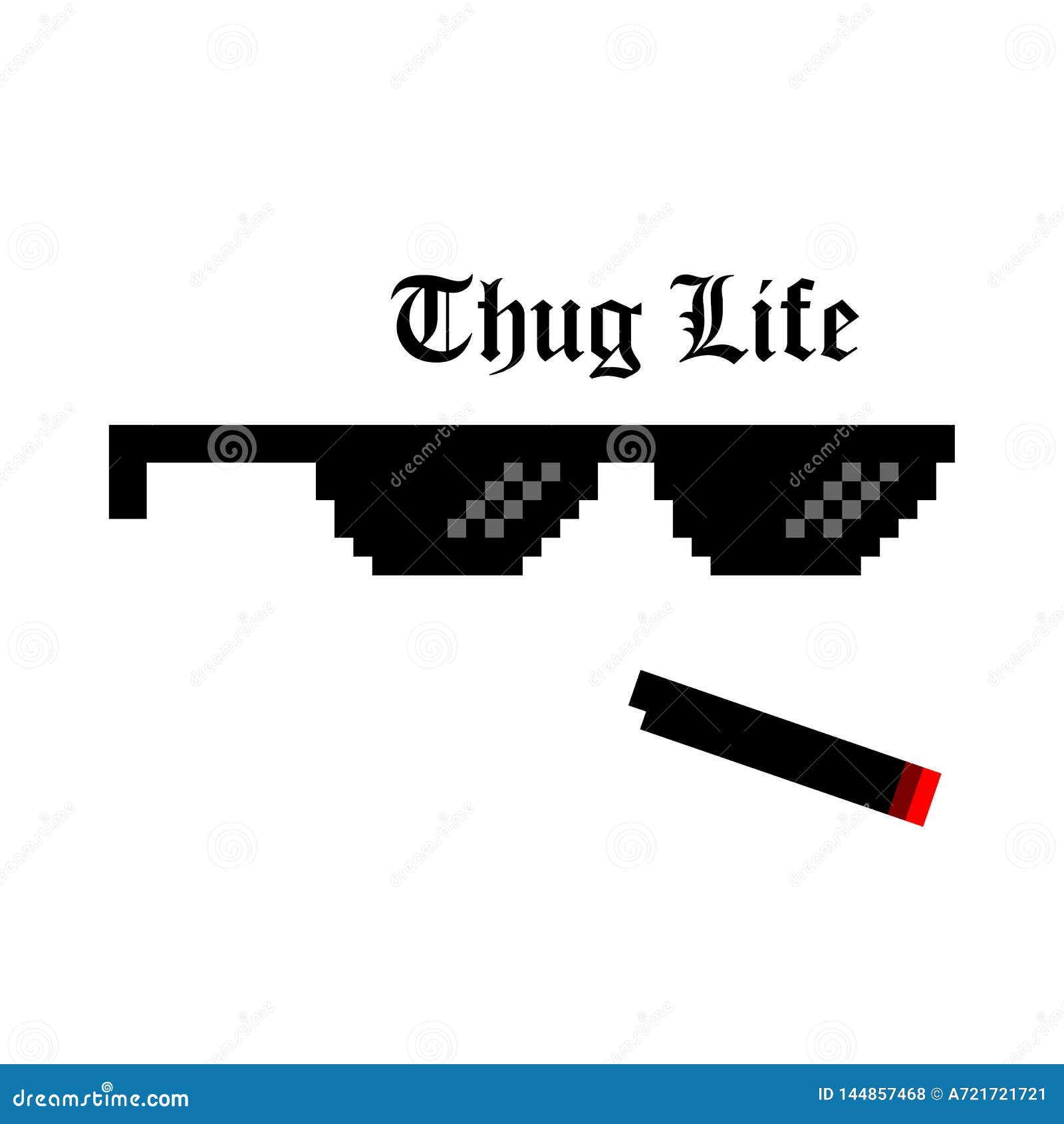 Creative Illustration of Pixel Glasses of Thug Life Meme on Background ...