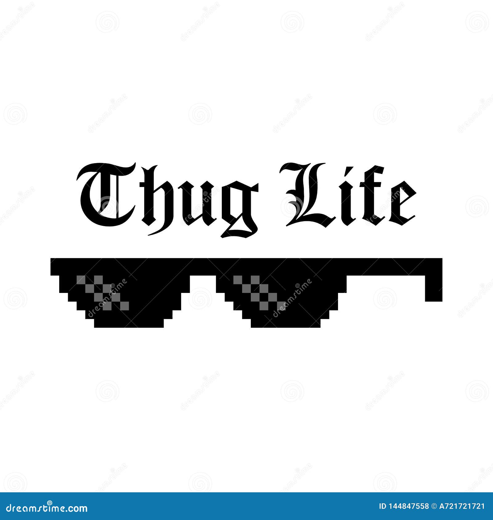 Creative Illustration Of Pixel Glasses Of Thug Life Meme Isolated On ...