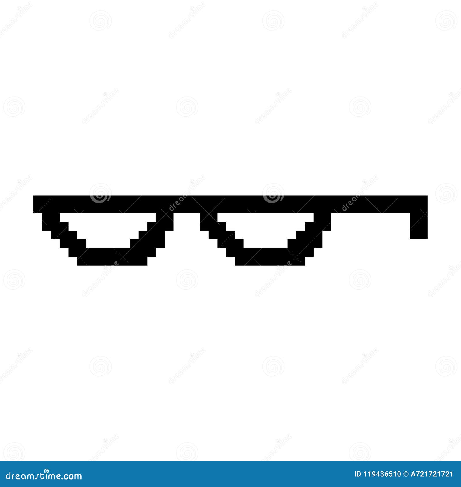 Creative Illustration Of Pixel Glasses Of Thug Life Meme Isolated On