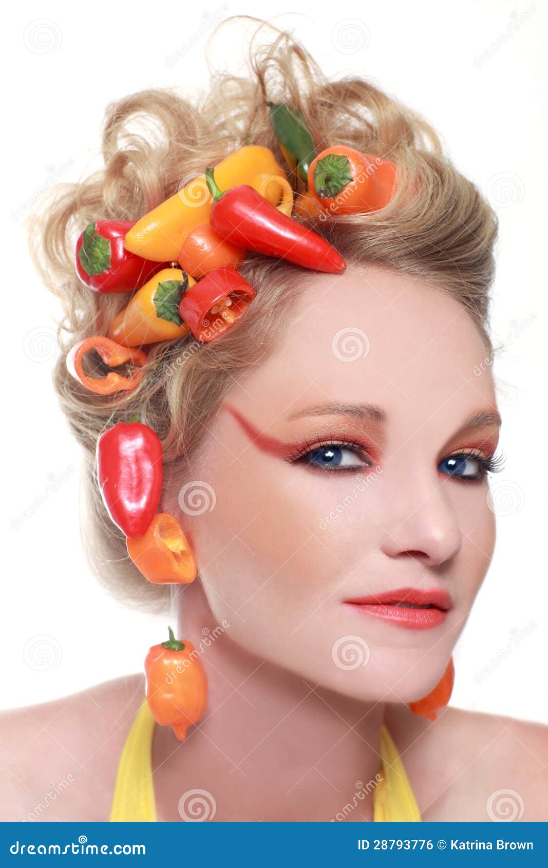 Creative Image of Peppers Integrated into Hair Stock Photo Image of girl, food 28793776