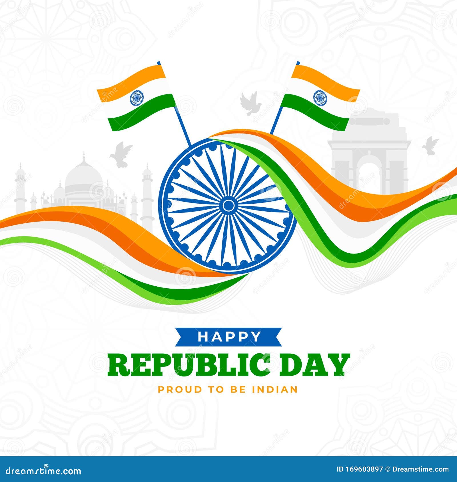 Creative Indian Flag Design For Republic Day Stock Illustration