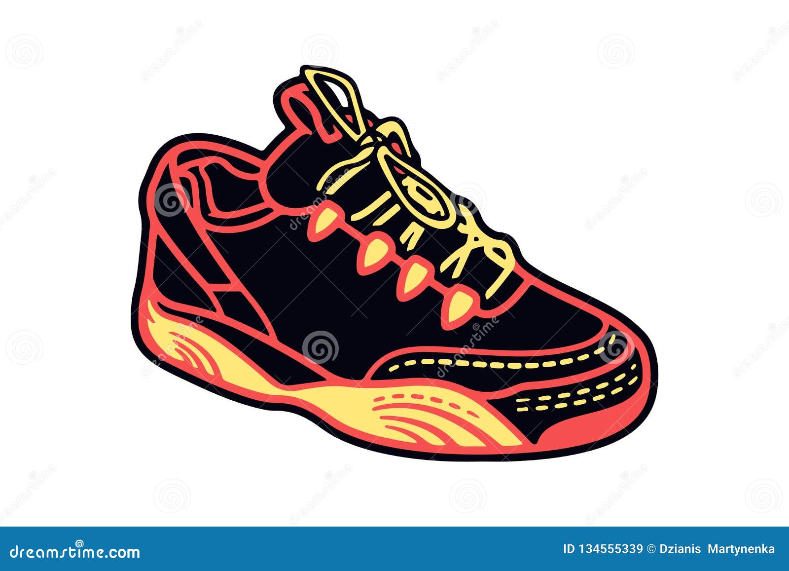 Premium Vector | Cartoon modern sneakers vector hand drawn illustration  isolated on transparent background
