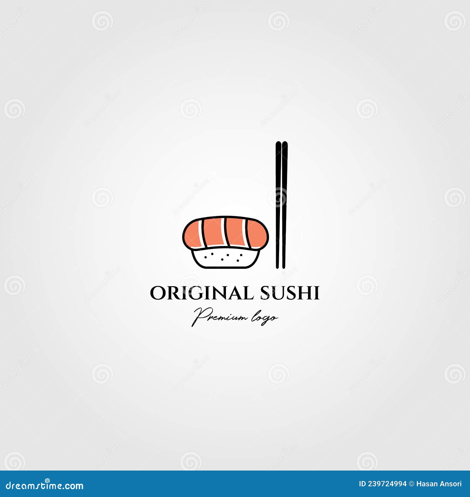 creative japanese sushi traditional line art minimalist logo    creative