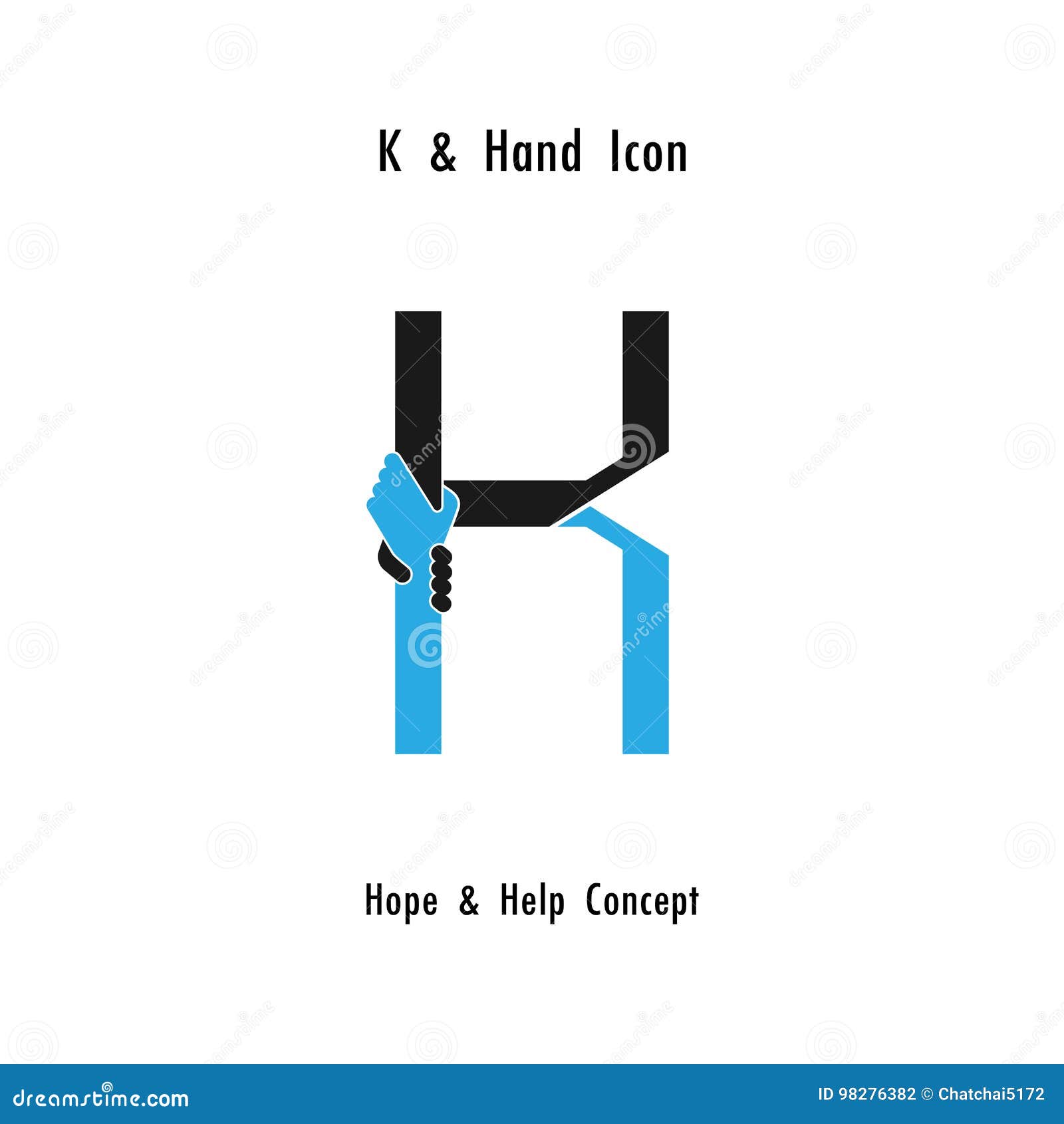 Creative K Alphabet Icon Abstract and Hands Icon Design Vector Stock