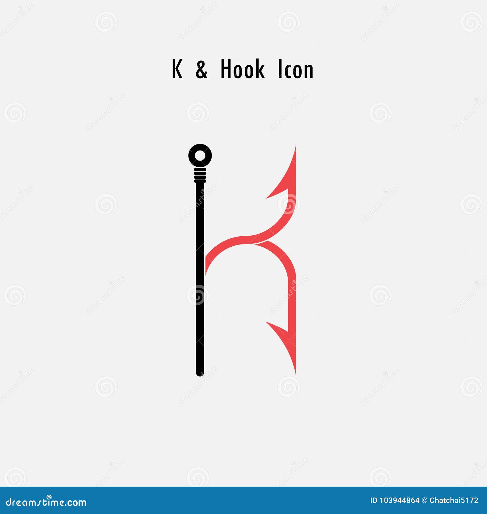 Creative K- Letter Icon Abstract and Hook Icon Design Vector Template.Fishing  Hook Icon Stock Vector - Illustration of allure, emblem: 103944864