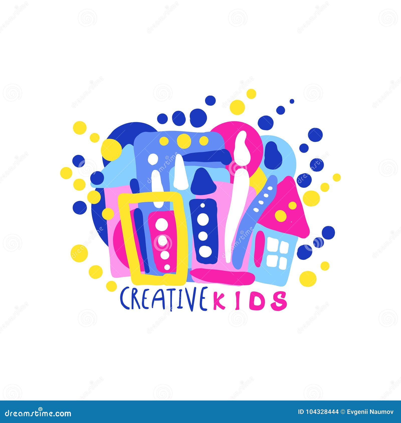Creative Kids Logo Design Colorful Labels And Badges For Kids