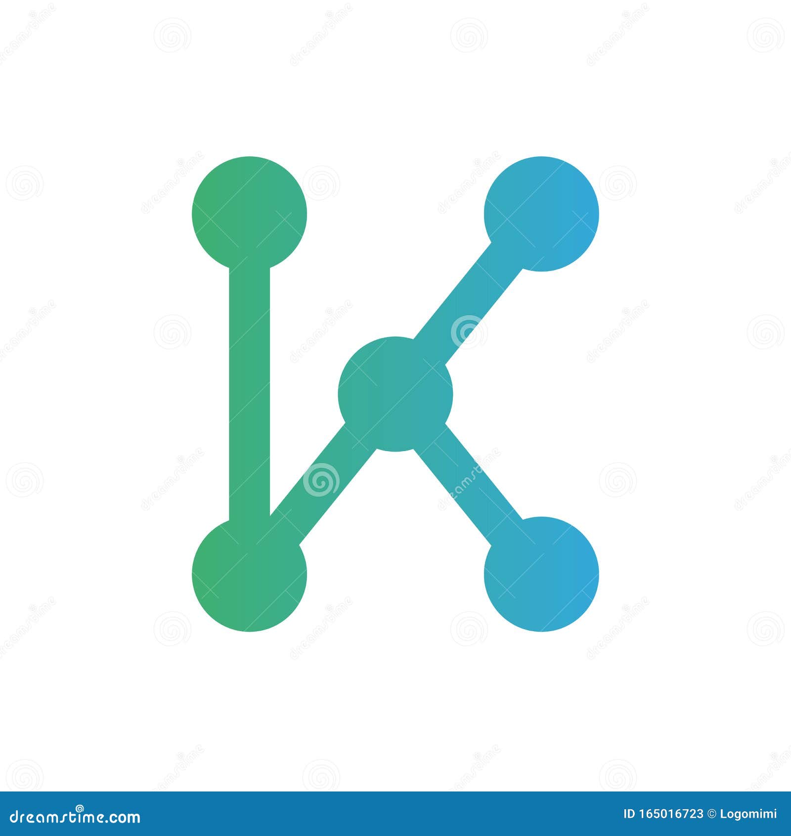 Creative Letter K Technology Logo Template, Abstract Dot Connection