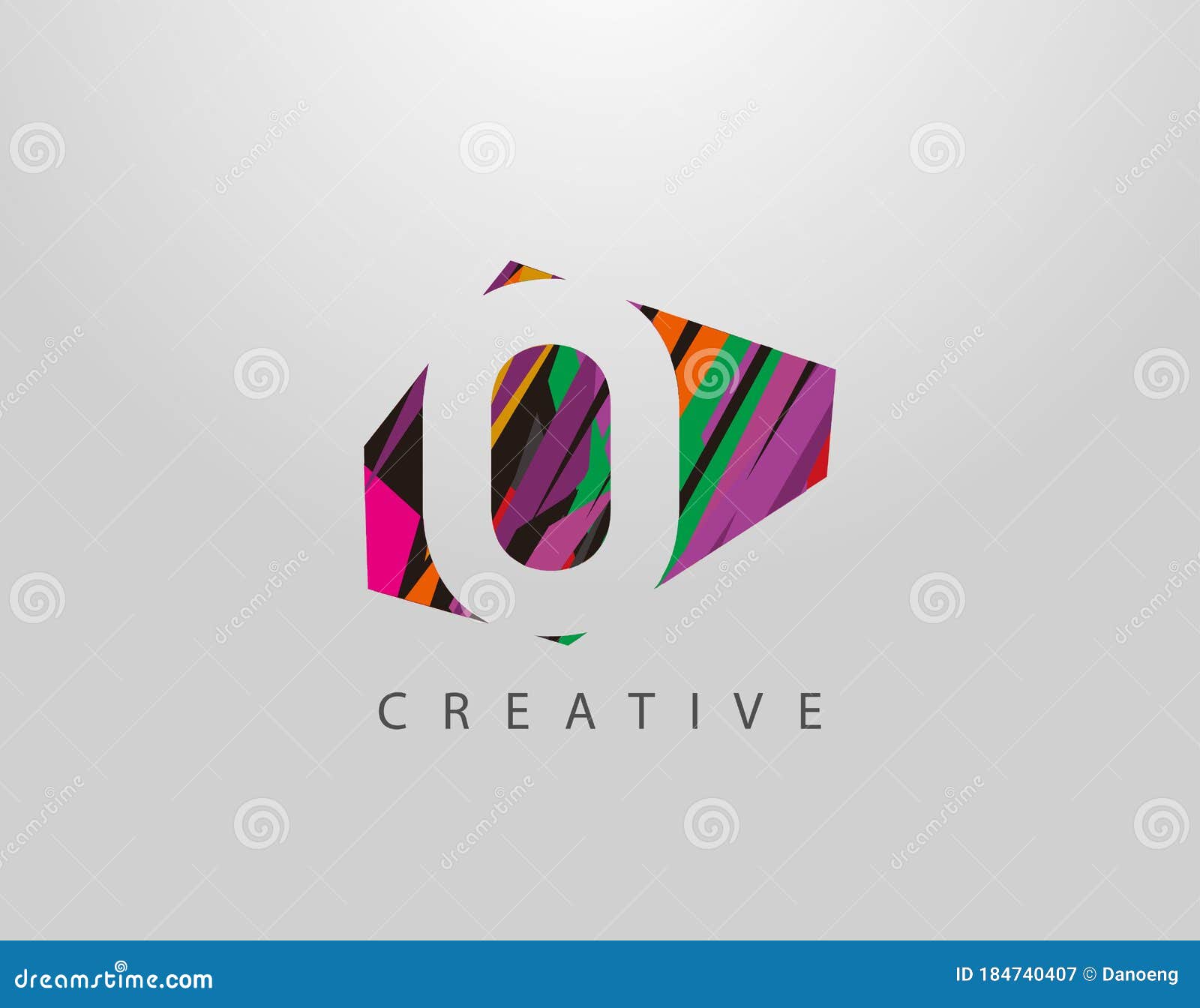 Creative Letter O Logo. Abstract O Letter Design, Made of Various