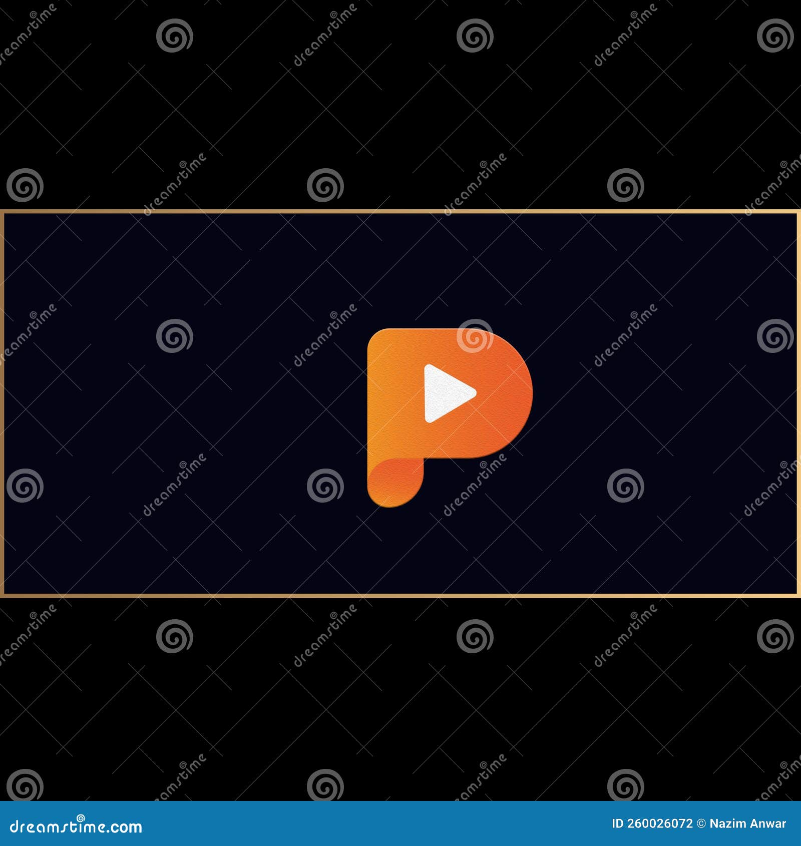 golden letter p logo 