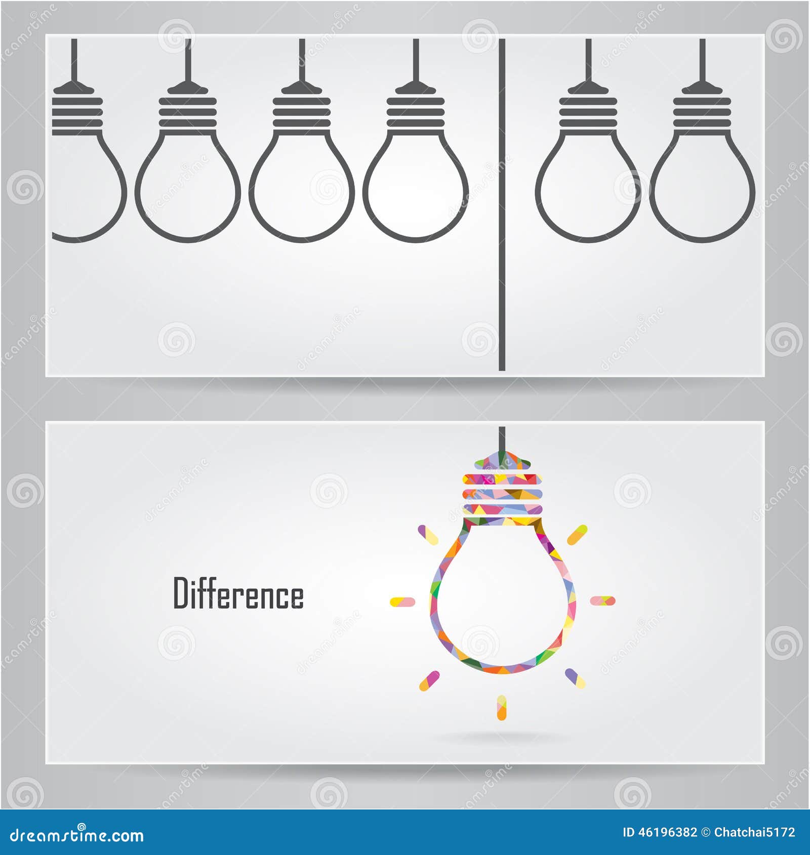 creative light bulb idea concept banner background. differen ban