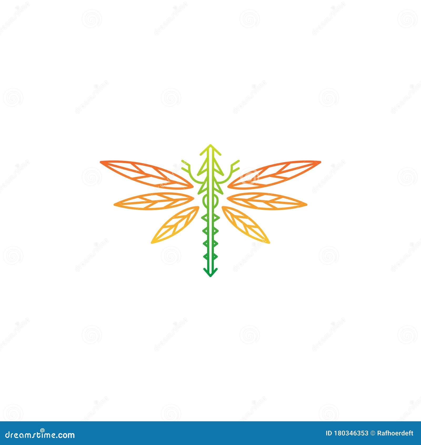 line art dragonfly with variant color available for logo-icon-clipart