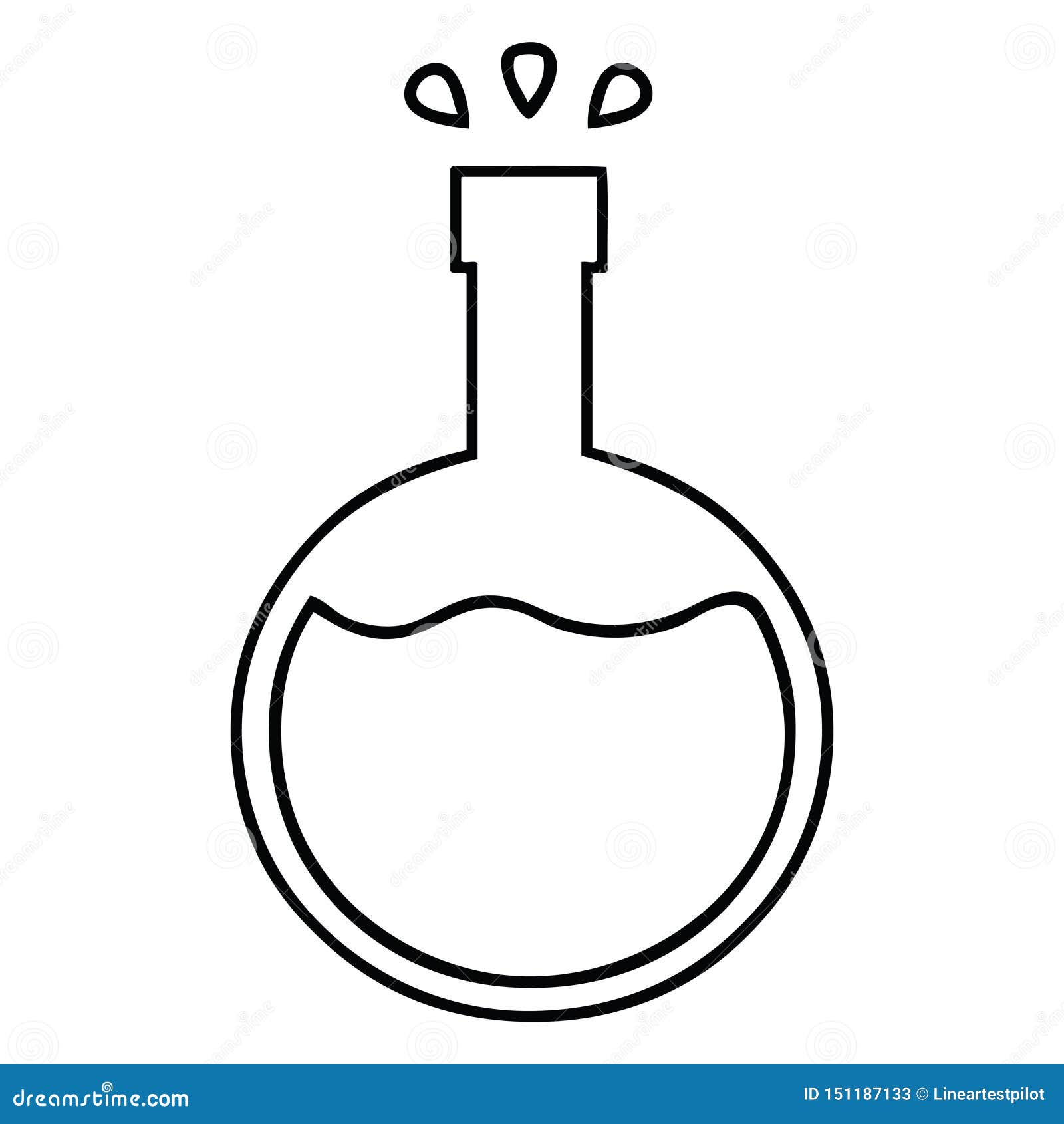 A Creative Line Drawing Cartoon Science Experiment Stock Vector -  Illustration of drawing, experiment: 151187133