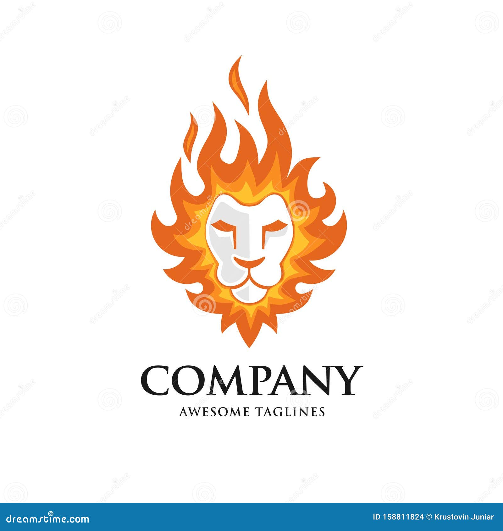Head Fire Logo Concept, Mind Fire Logo, Spirit Mindset Logo, Flame Head