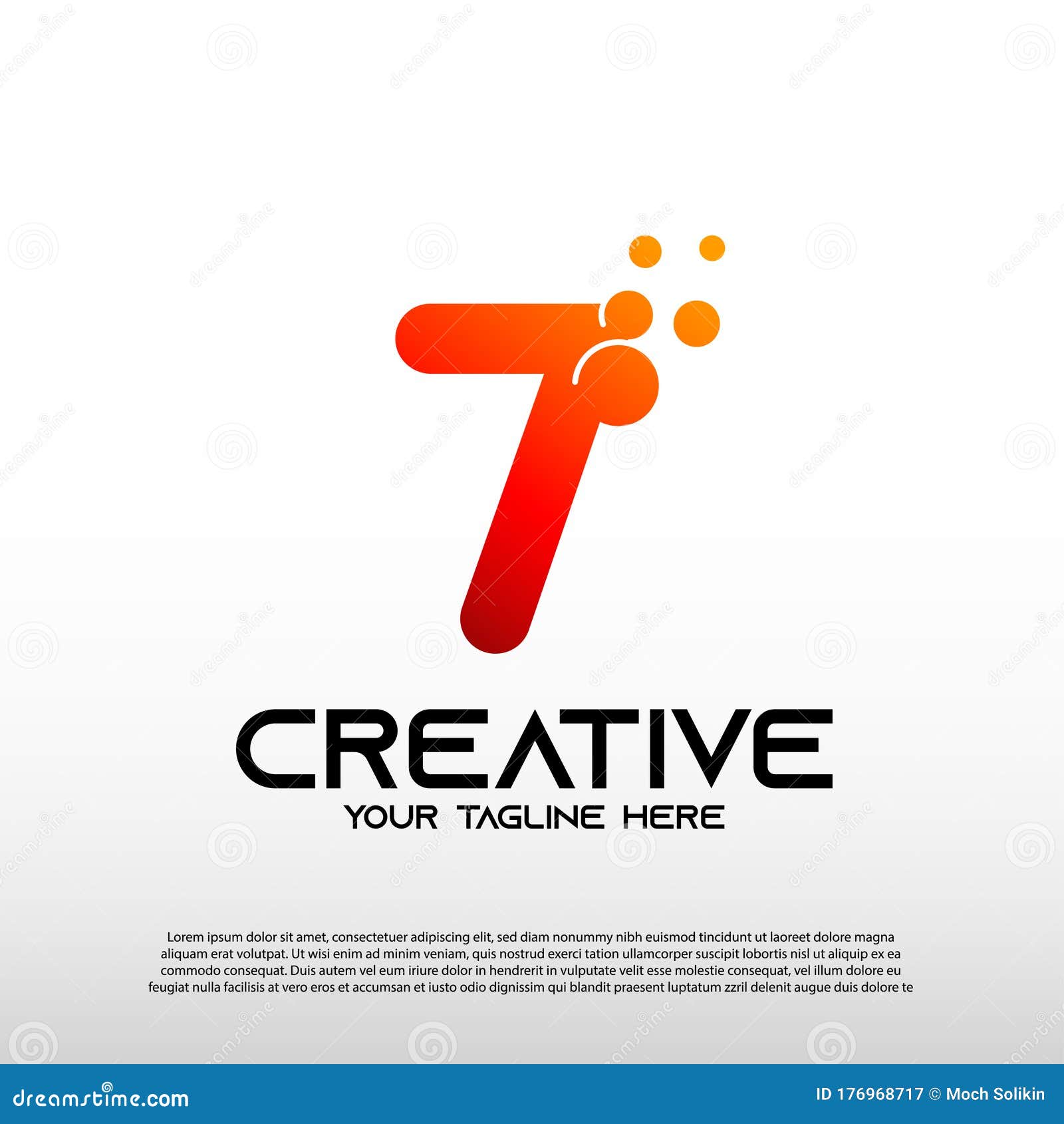 creative logo with initial number seven, 7. technology icon,  -
