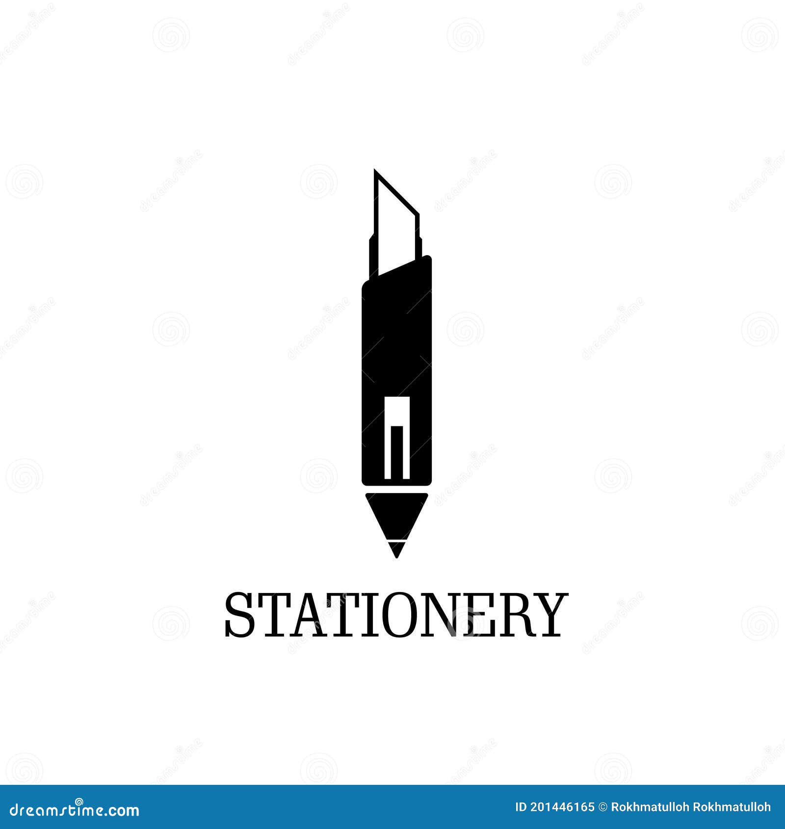 Creative Logo Stationery, Vector Illustration, Pencil Design Stock