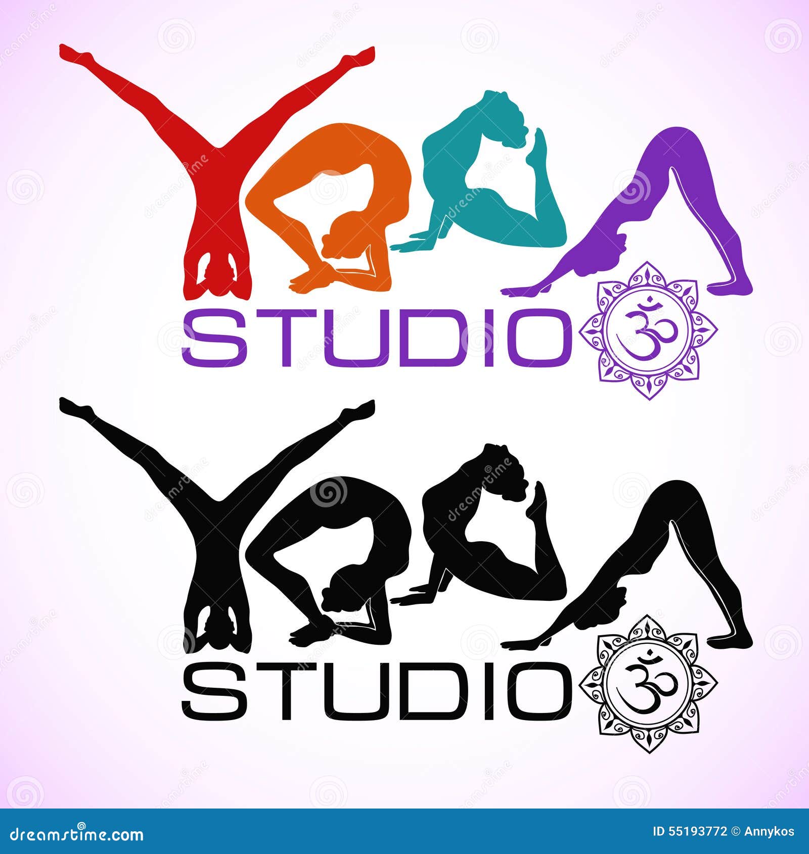 Download Creative Logo Of Yoga Studio With Womens Silhouettes Stock Vector Illustration Of Girl Fitness 55193772 SVG Cut Files