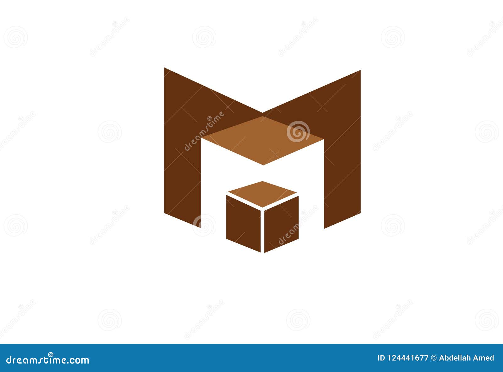 Creative M Letter Magic Box Logo Symbol Design Stock Vector