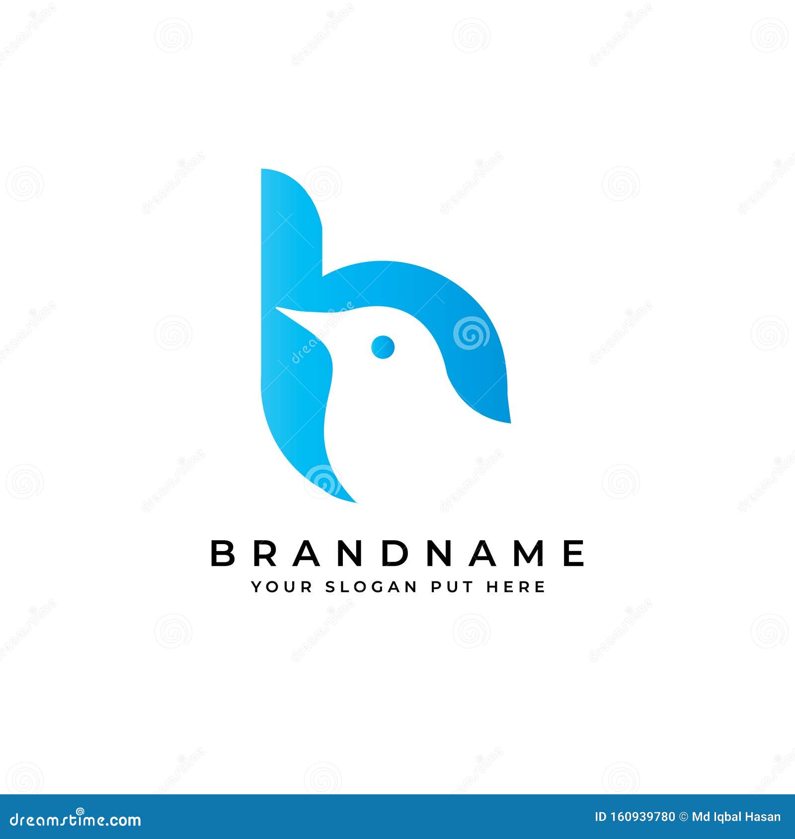 creative and modern bird b letter logo  template  eps