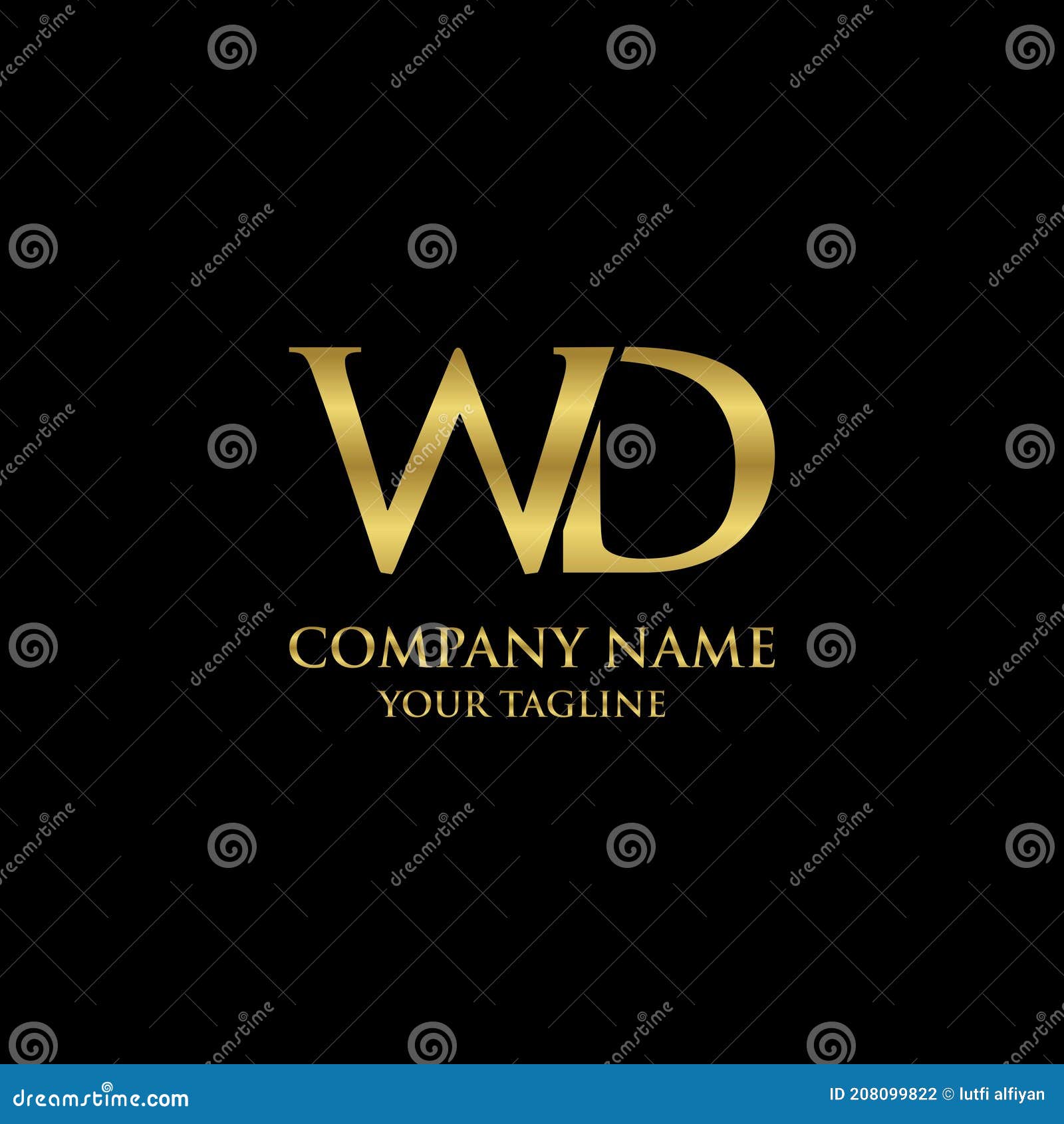 Creative and Modern Luxury Initial Wd Logo Concept Stock Vector ...