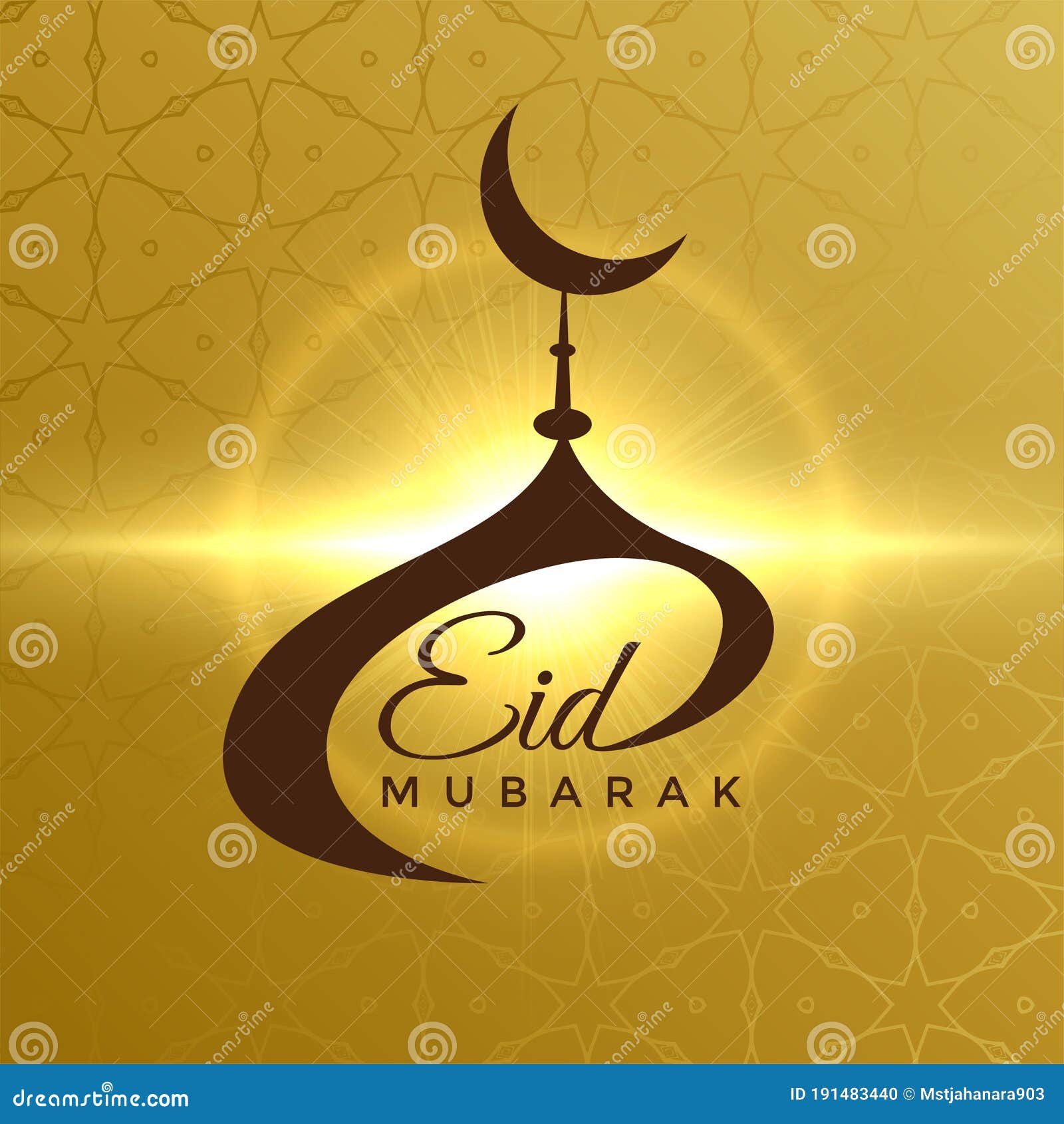 Creative Mosque Design for Eid Mubarak Festival Stock Vector - Illustration  of vector, arabic: 191483440