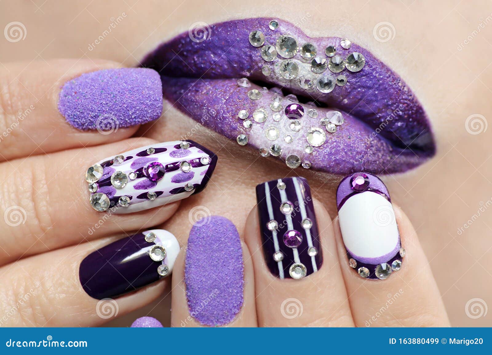 Creative Nail Makeup with Rhinestones Stock Image - Image of acrylic, sand: 163880499 Creative Nail Makeup with Rhinestones Stock Image - Image of acrylic, sand: 163880499