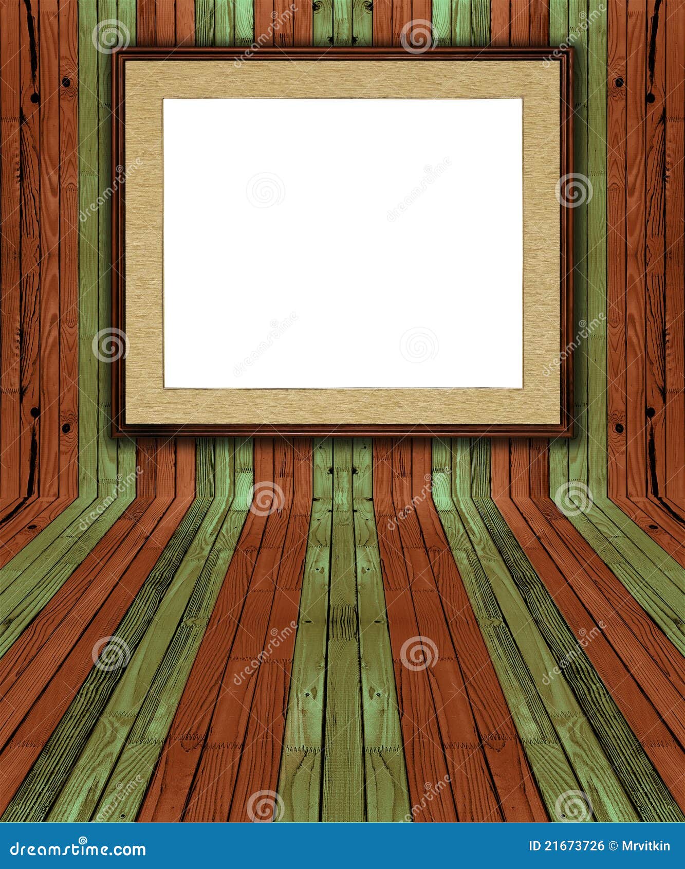 Creative Natural Pine Plank Interior Stock Illustration