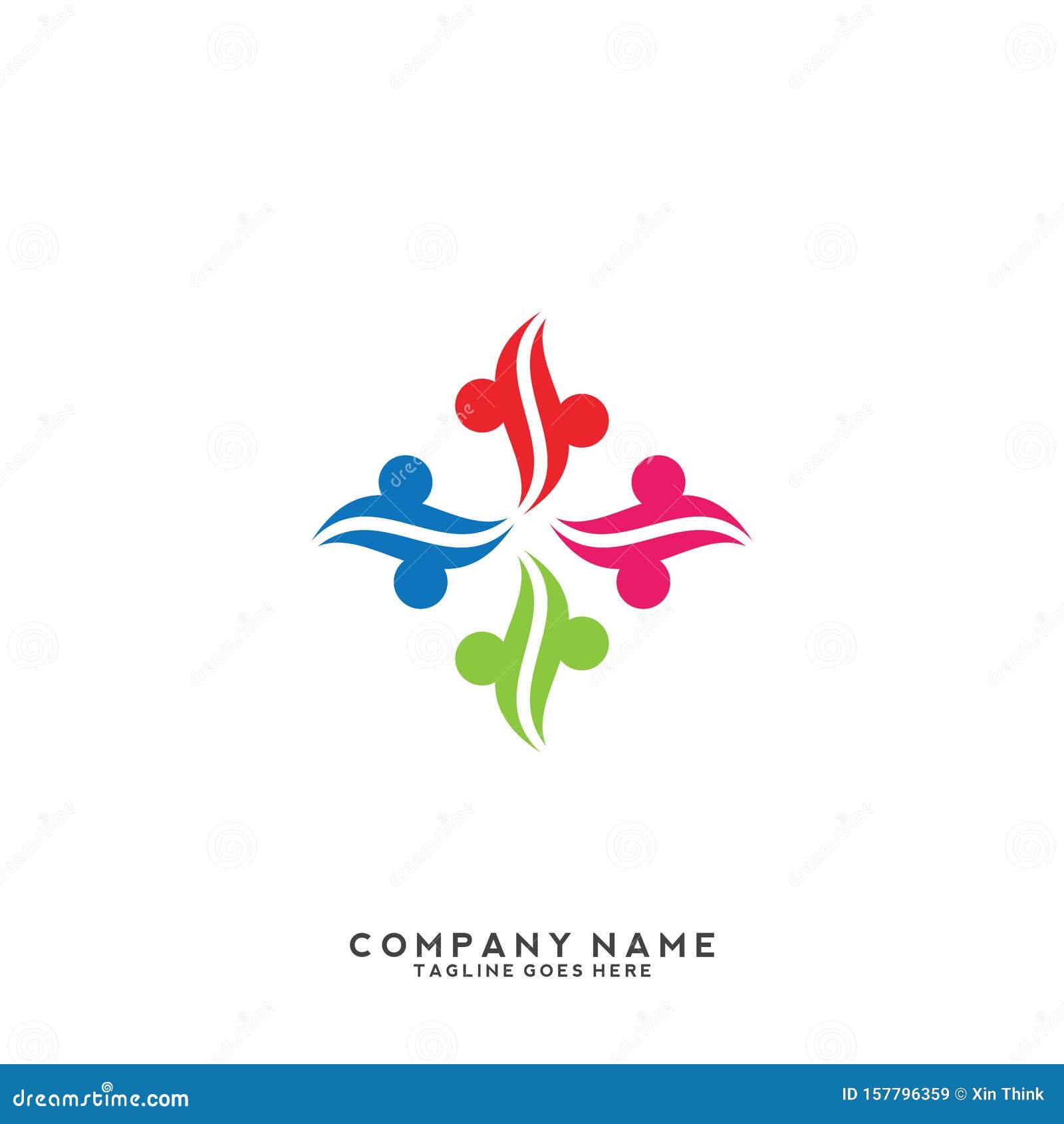 Creative People Logo Design Template Stock Vector - Illustration of ...