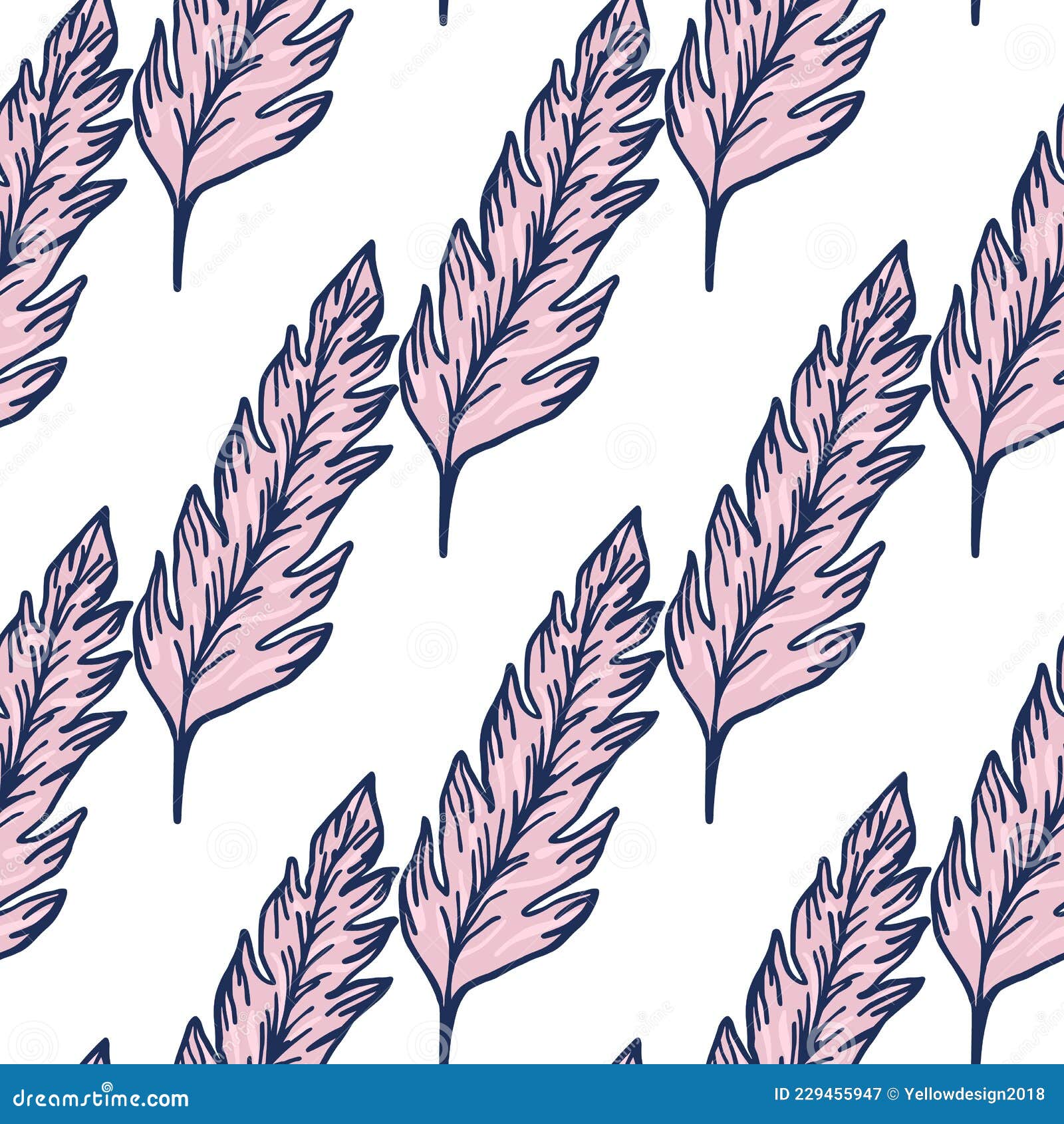 Creative Pink Leaf Seamless Pattern