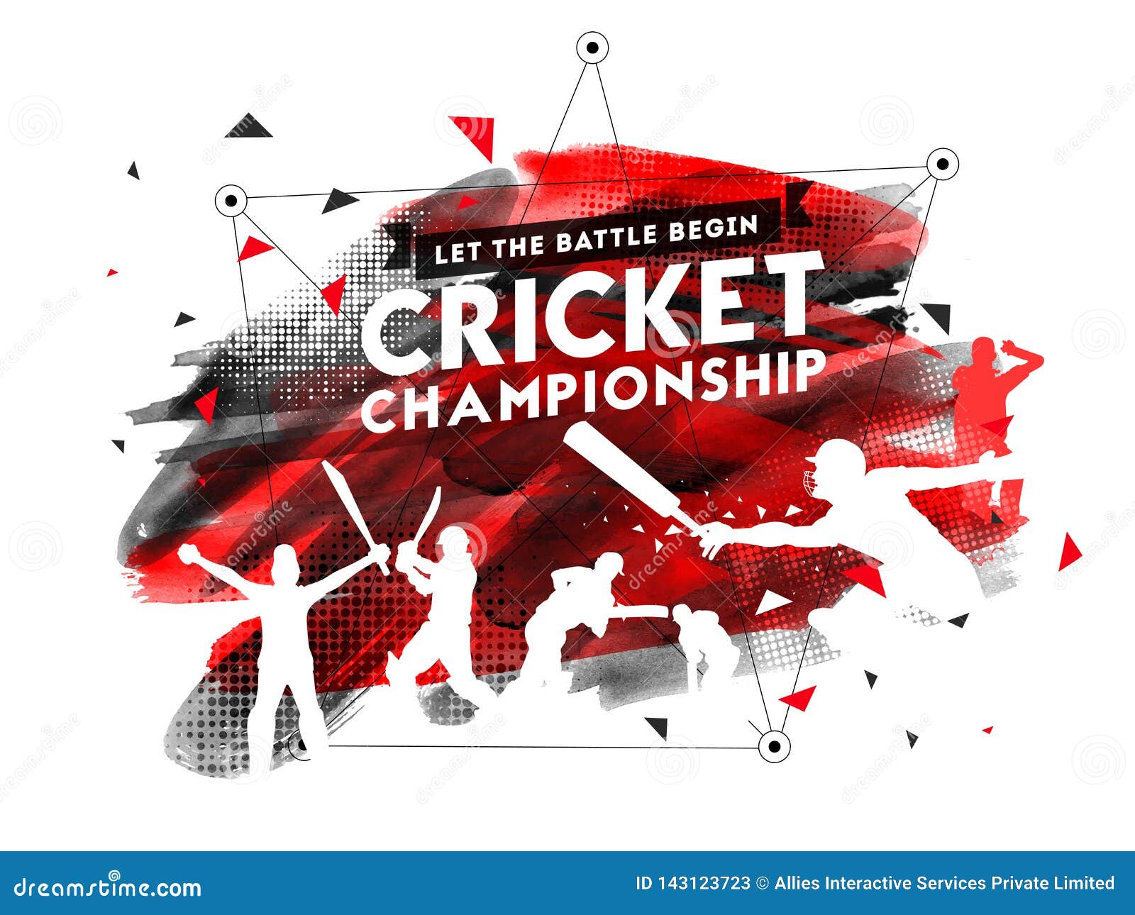 Creative Poster or Flyer Design with Cricket Player in Different Playing  Action on Abstract Red Background. Stock Illustration - Illustration of  equipment, banner: 143123723