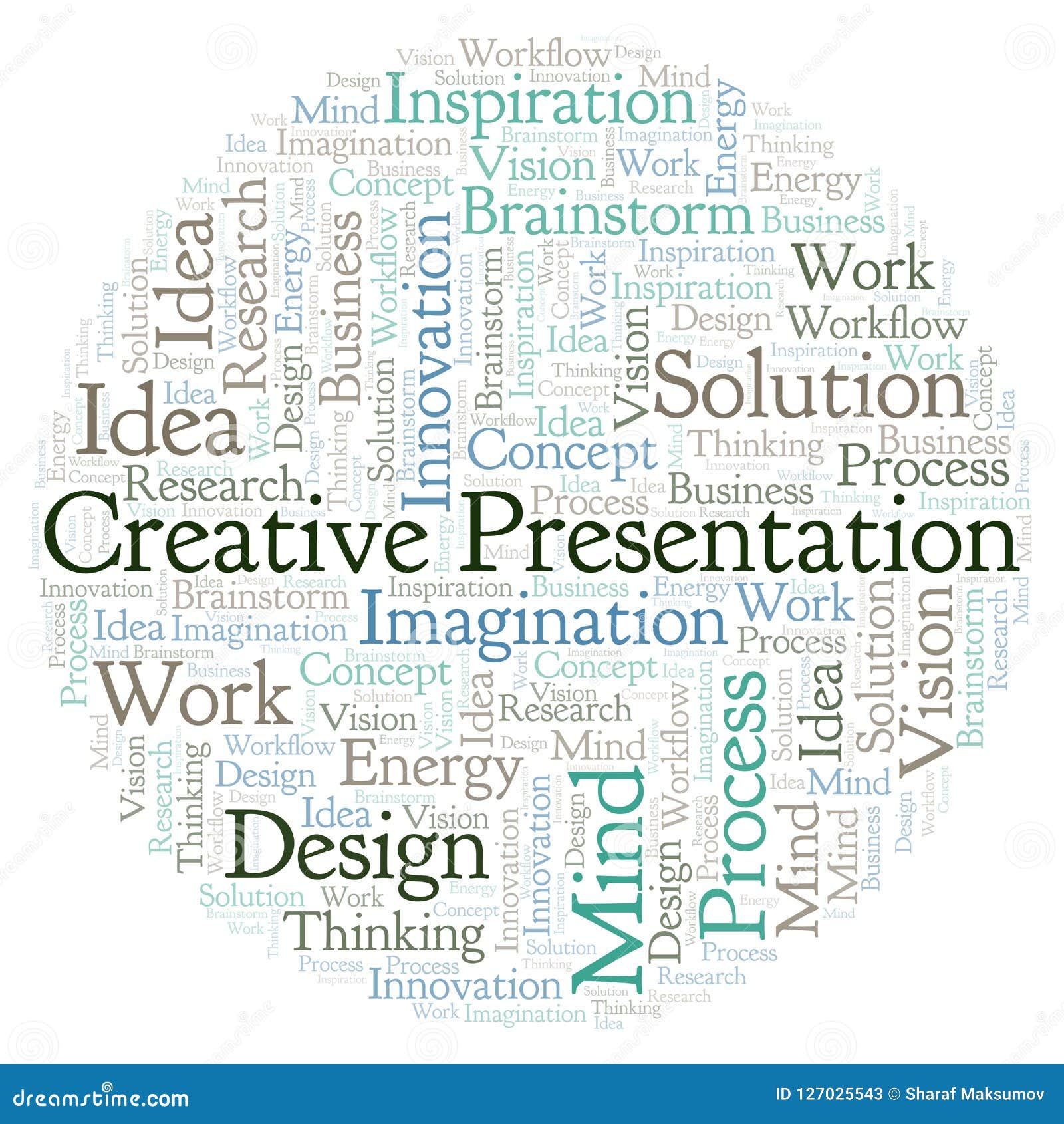 Creative Presentation Word Cloud, Made with Text only. Stock