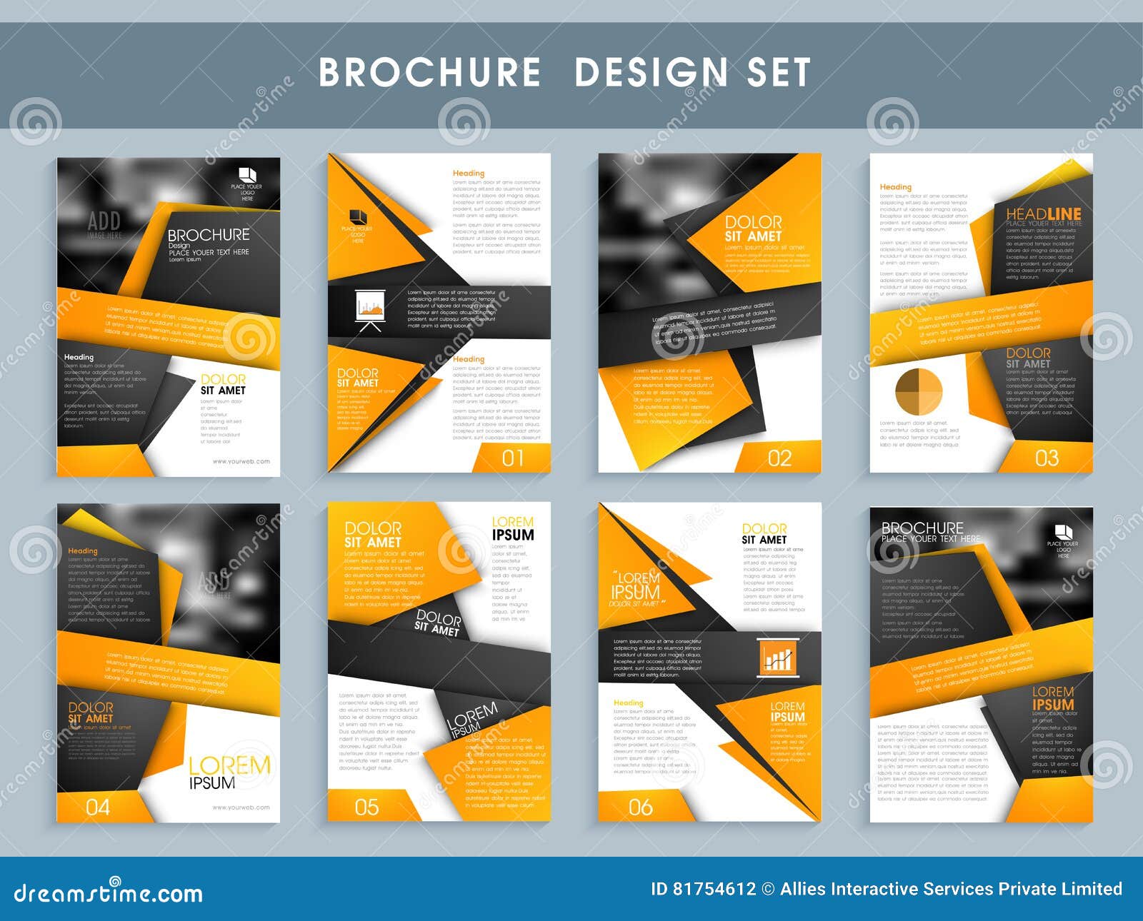 Creative Professional Brochure Design Set. Stock Illustration With Professional Brochure Design Templates