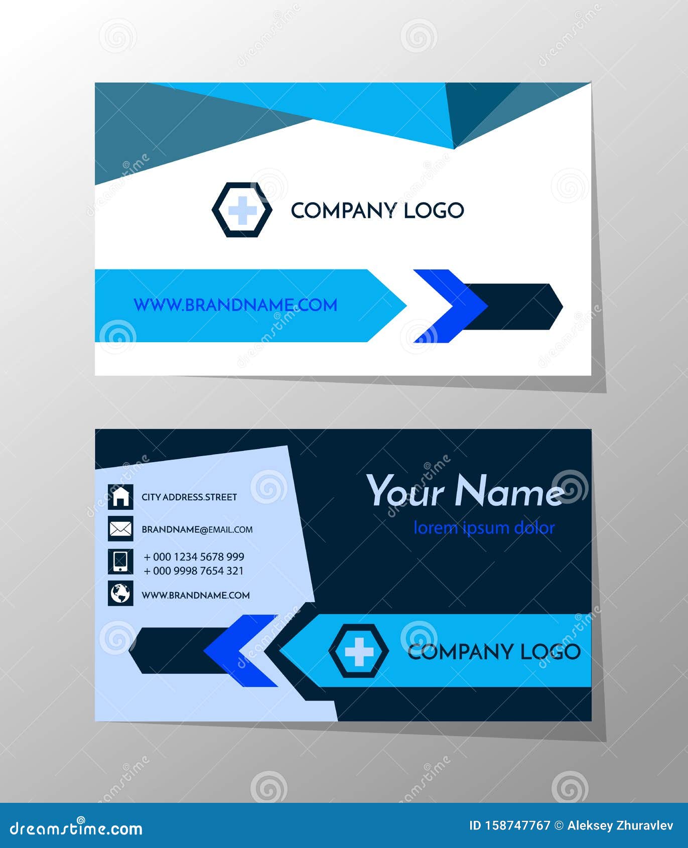 Creative And Professional Business Card Design Clean Visiting Card Contact Card And Name Card Design Template Vector Stock Vector Illustration Of Advertise Background 158747767