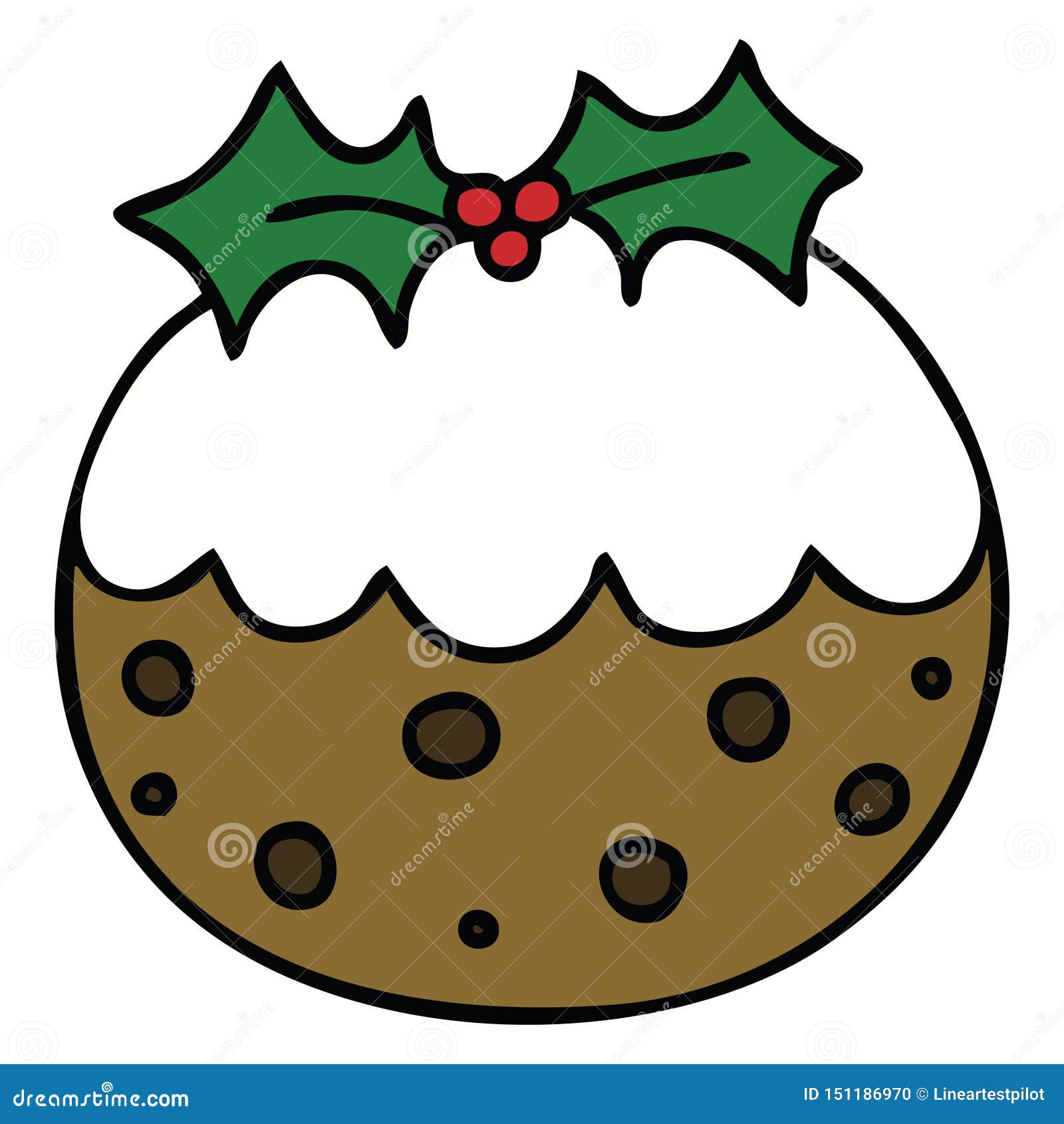 A Creative Quirky Hand Drawn Cartoon Christmas Pudding Stock Vector -  Illustration of food, character: 151186970