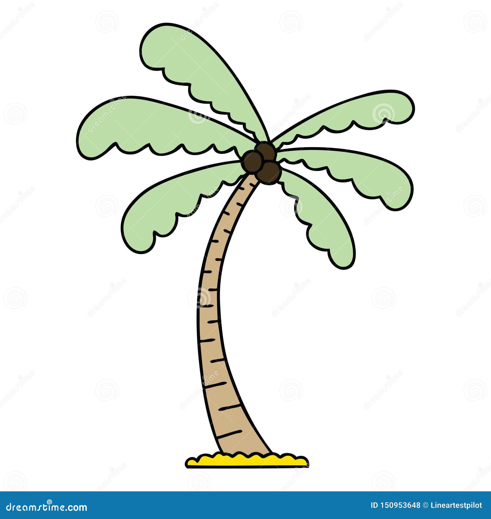 A Creative Quirky Hand Drawn Cartoon Palm Tree Stock Vector ...