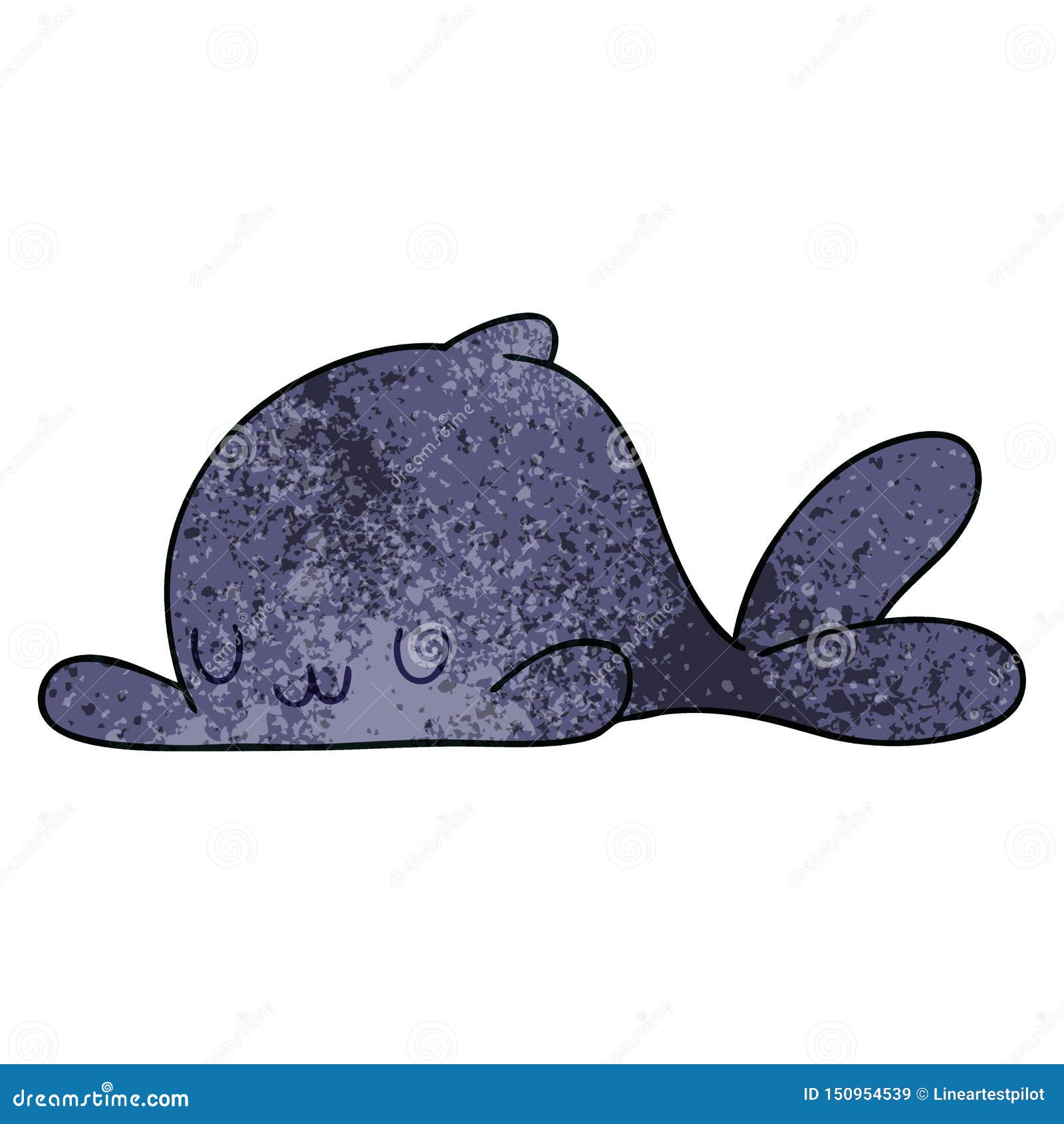 A Creative Quirky Hand Drawn Cartoon Whale Stock Vector Illustration