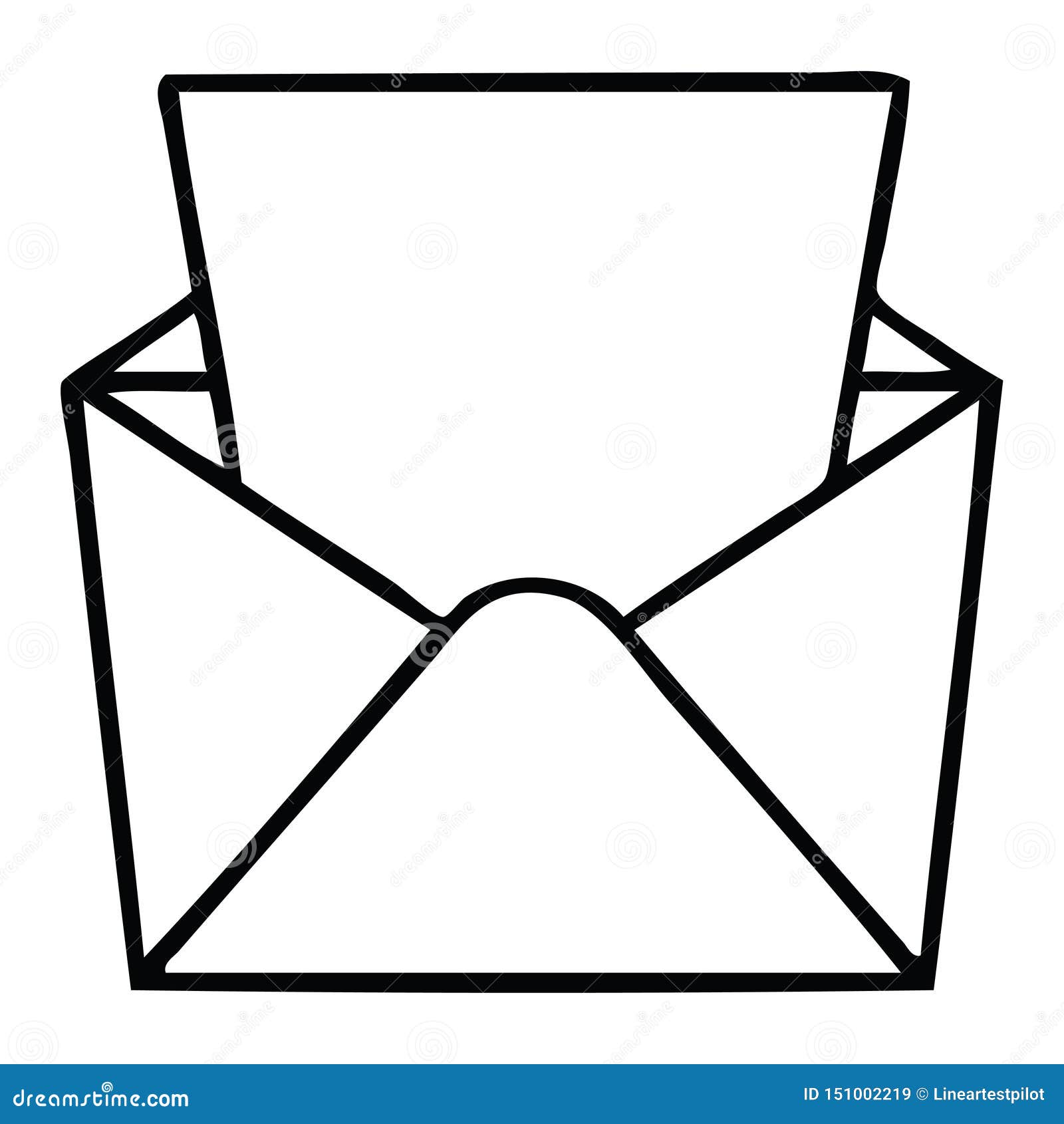 Premium Vector | Single sketch open postal envelope vector illustration