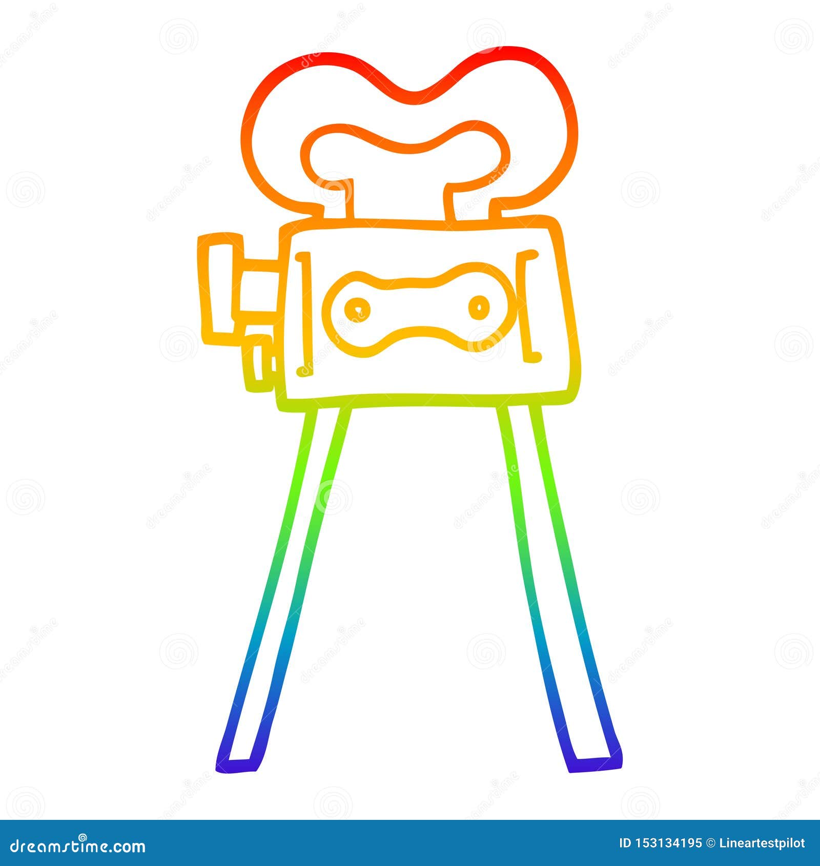A Creative Rainbow Gradient Line Drawing Cartoon Film Camera Stock Vector -  Illustration of clipart, traditional: 153134195