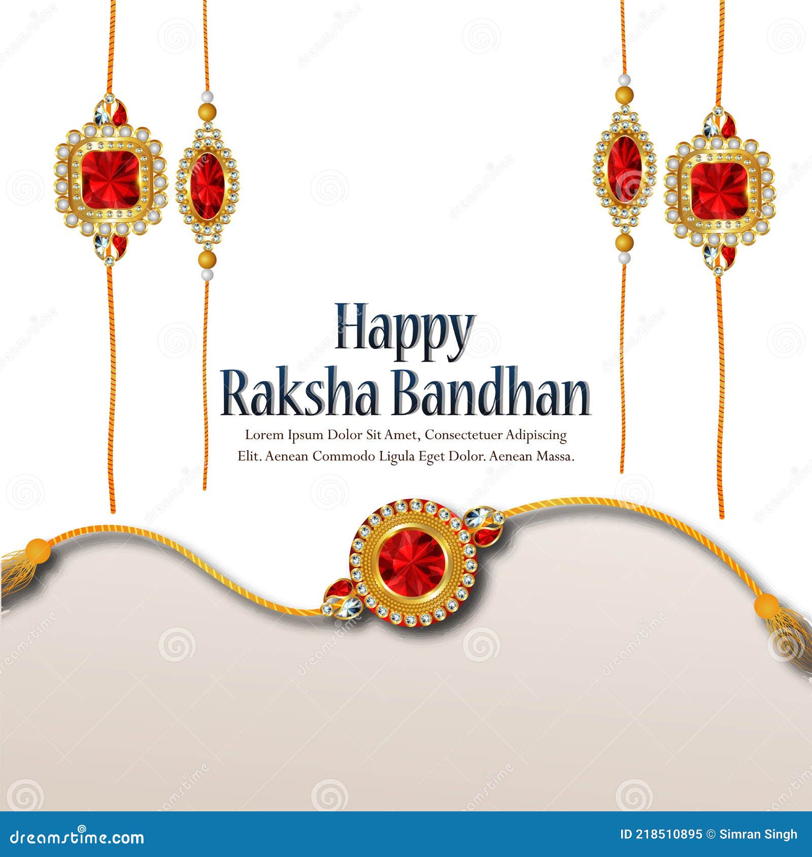 Creative Rakhi for Indian Festival of Raksha Bandhan on White Background  Stock Illustration - Illustration of string, background: 218510895