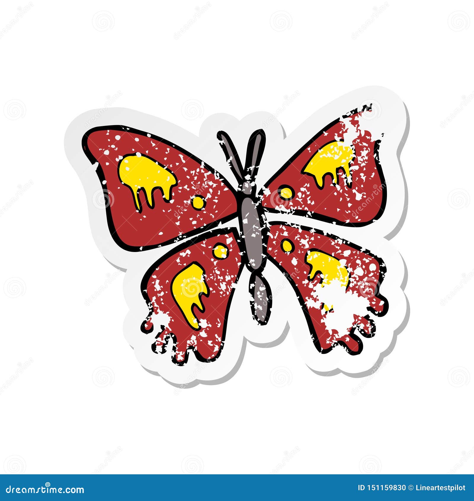 Butterfly Stickers - Red Orange