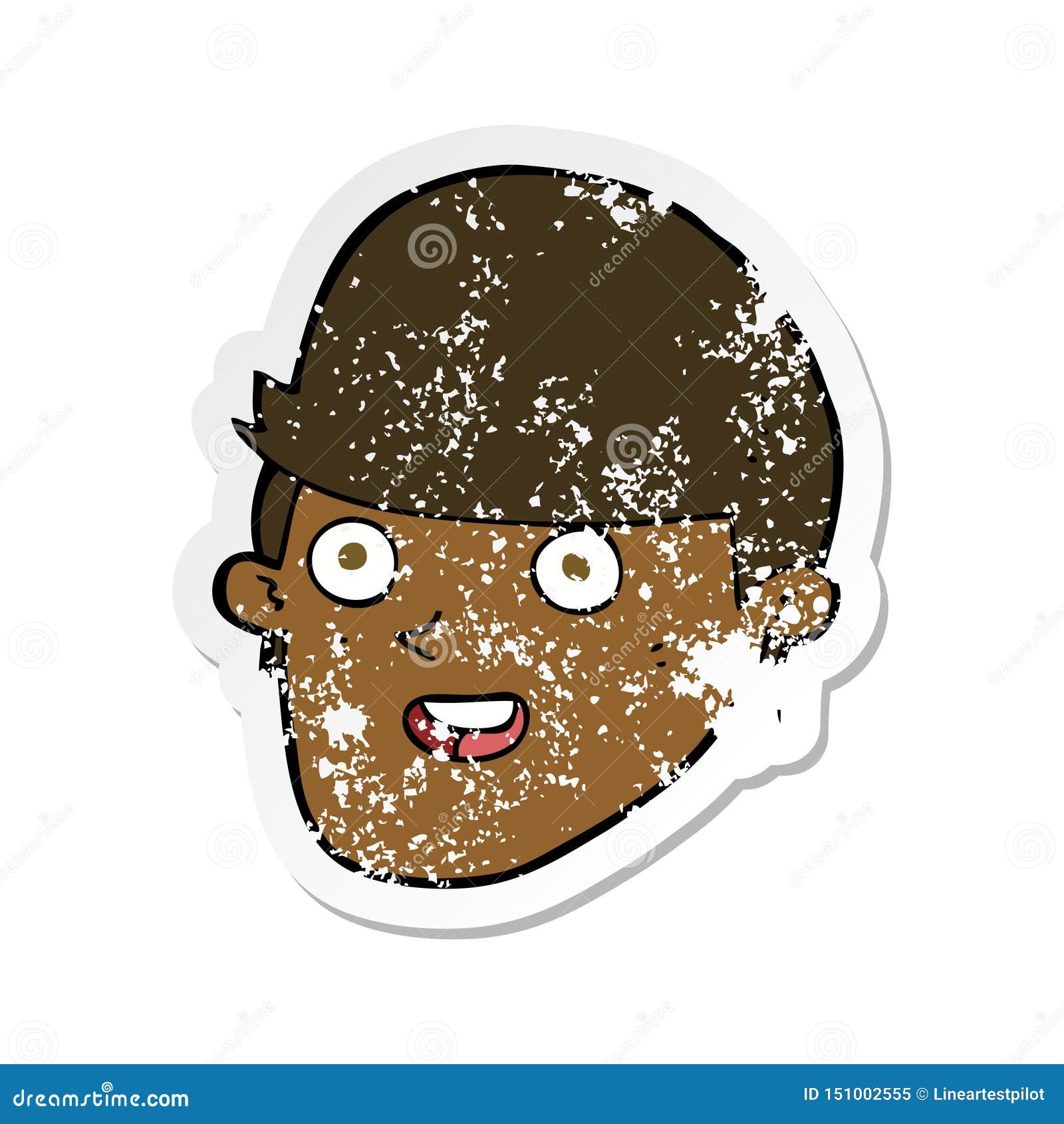 A Creative Retro Distressed Sticker of a Cartoon Man with Big Chin Stock  Vector - Illustration of eighties, 1980s: 151002555