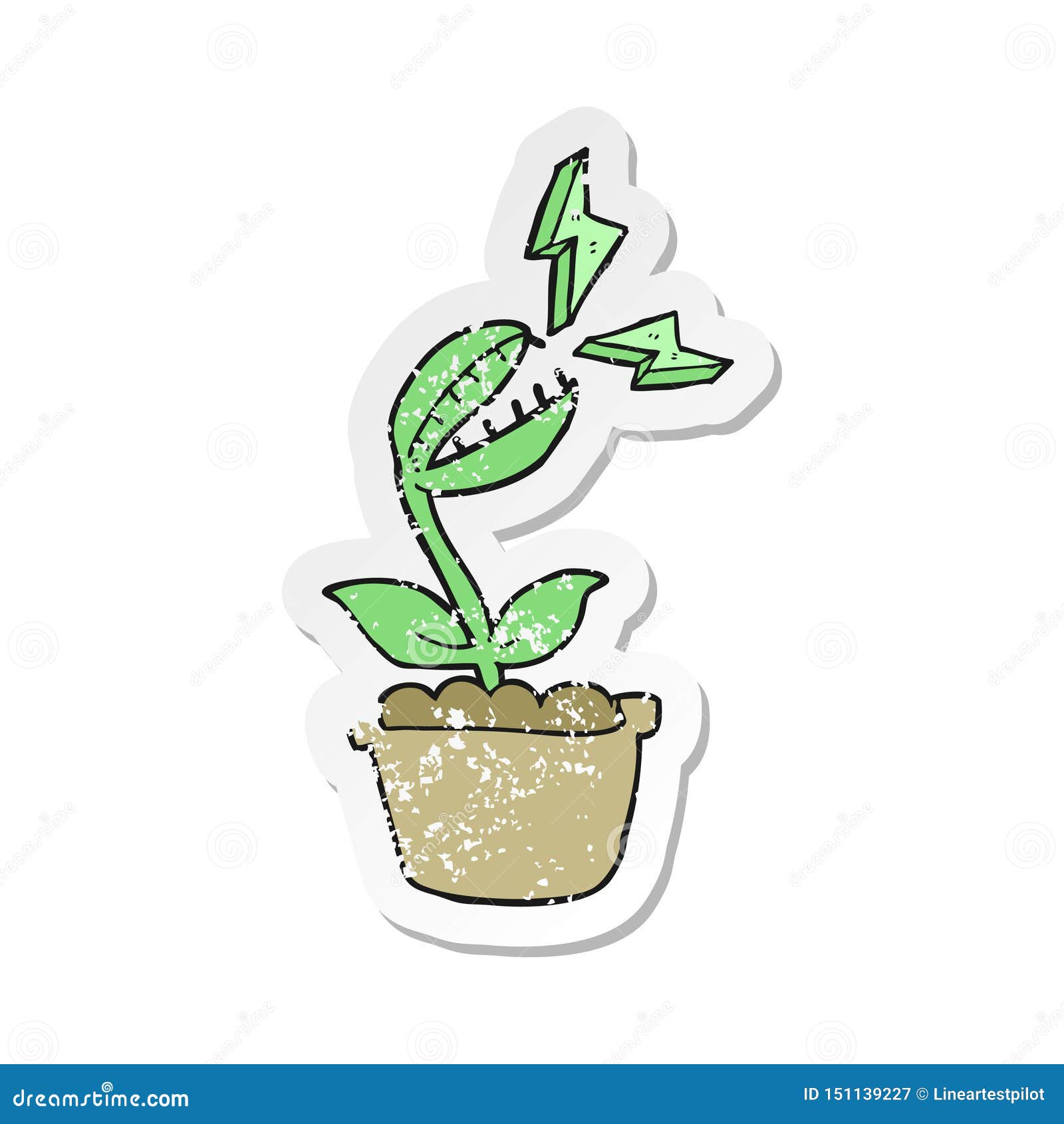 A Creative Retro Distressed Sticker of a Cartoon Venus Fly Trap Stock Vector - Illustration of grunge, carnivorous: 151139227 A Creative Retro Distressed Sticker of a Cartoon Venus Fly Trap Stock Vector - Illustration of grunge, carnivorous: 151139227