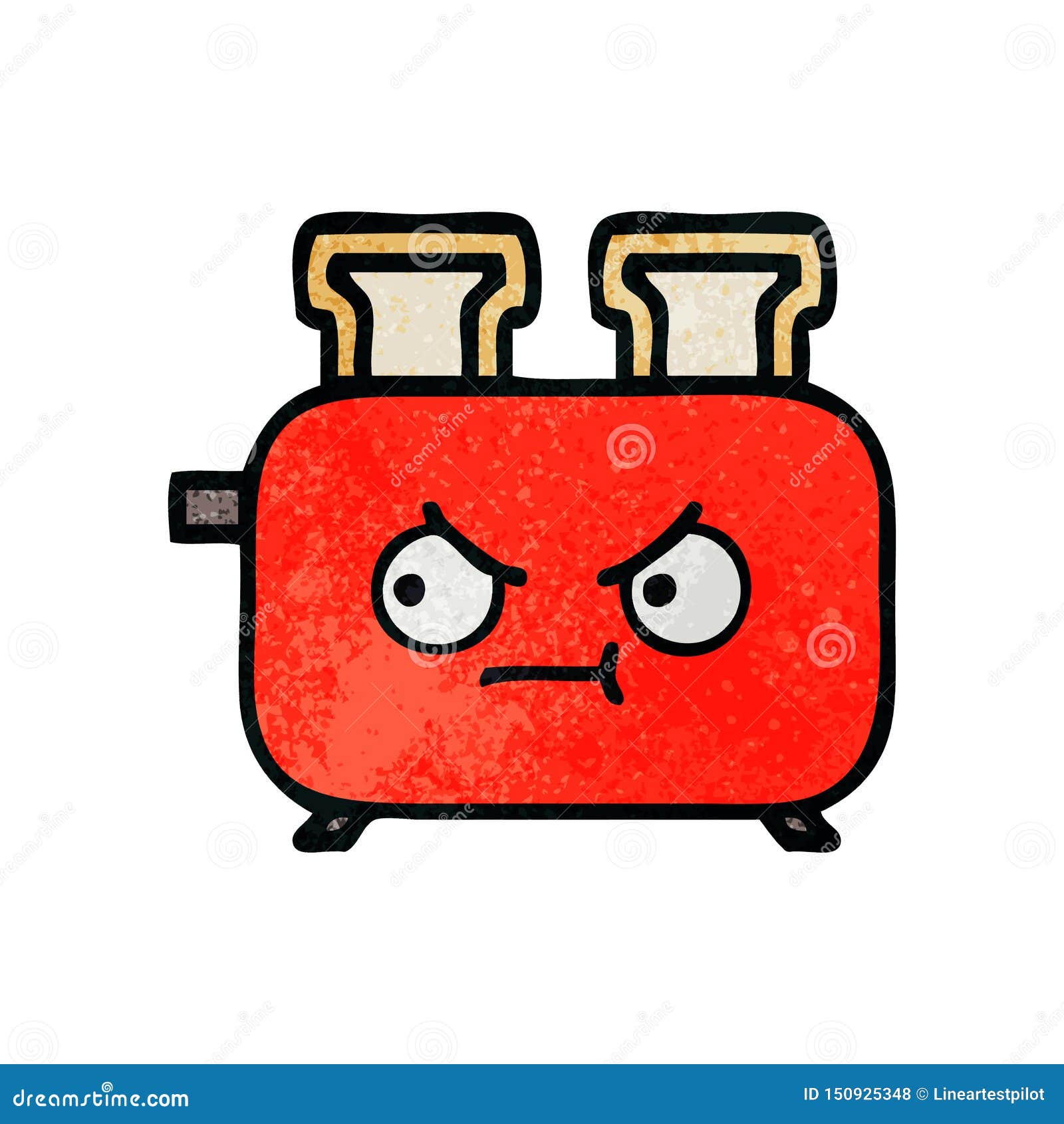 A Creative Retro Grunge Texture Cartoon of a Toaster Stock Vector
