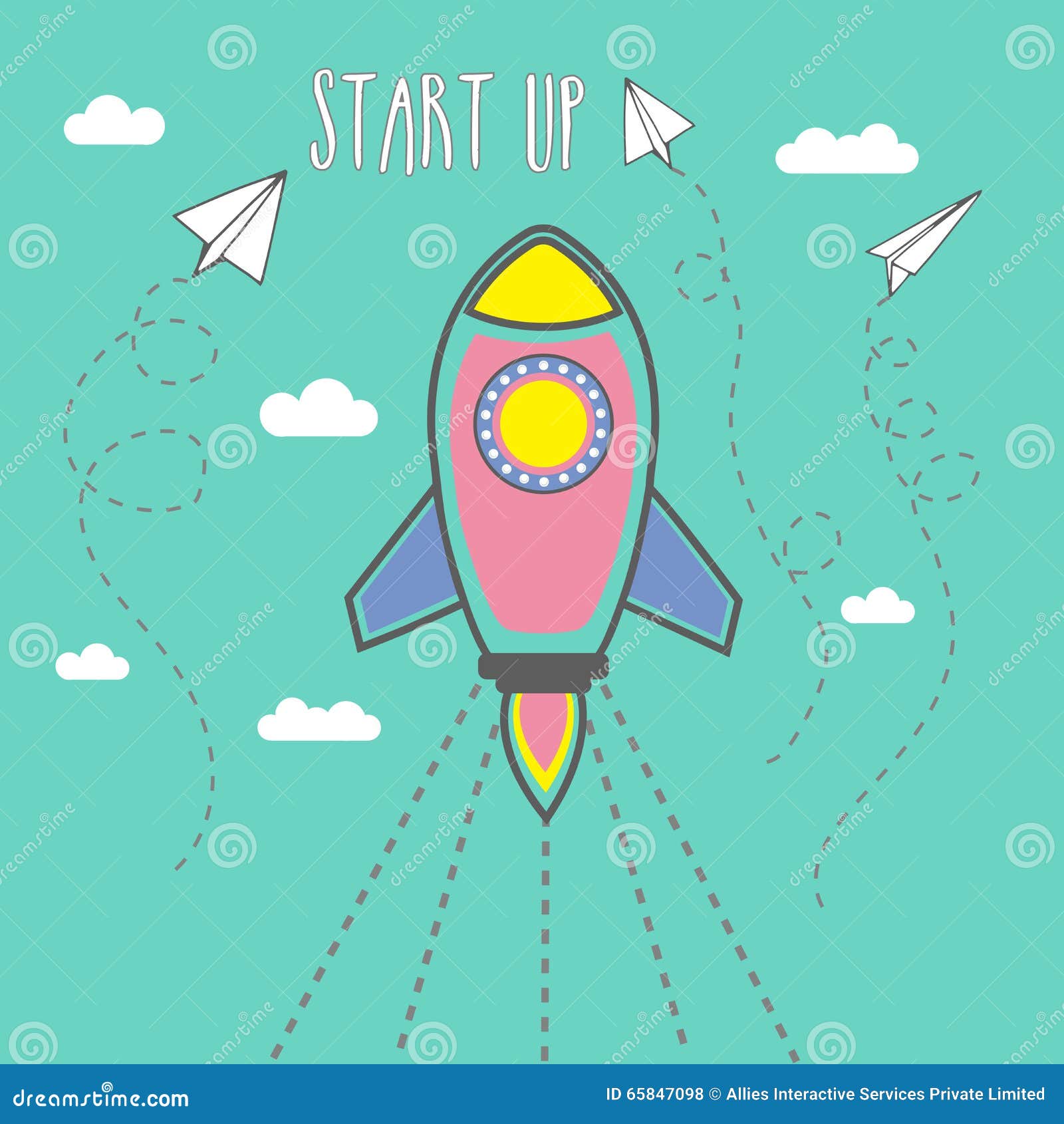 Creative Rockets for Business Start Up. Stock Illustration