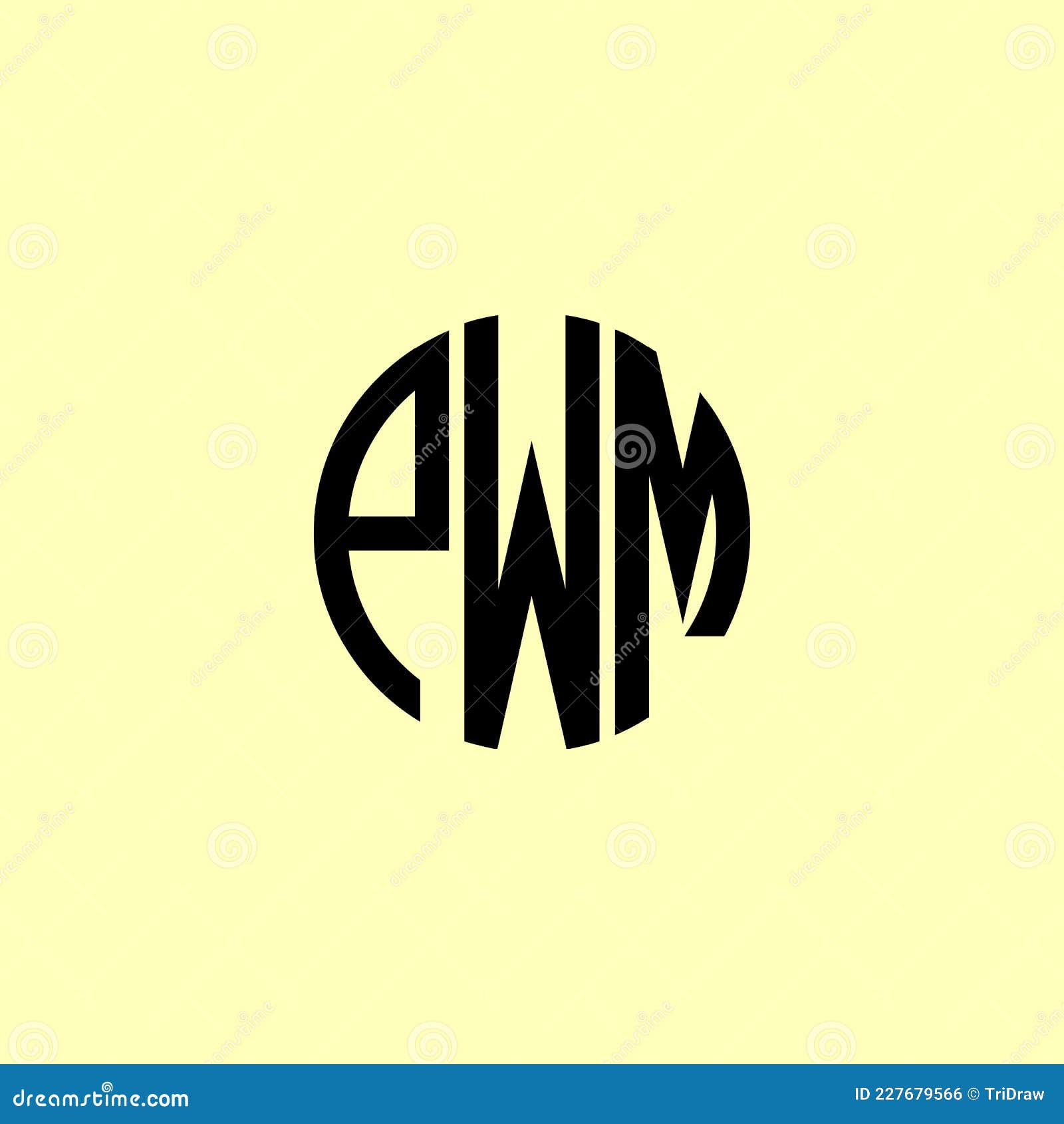 creative rounded initial letters pwm logo