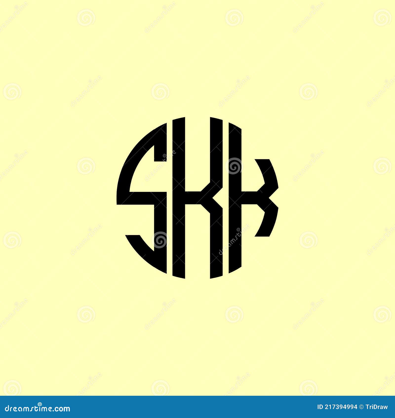 creative rounded initial letters skk logo