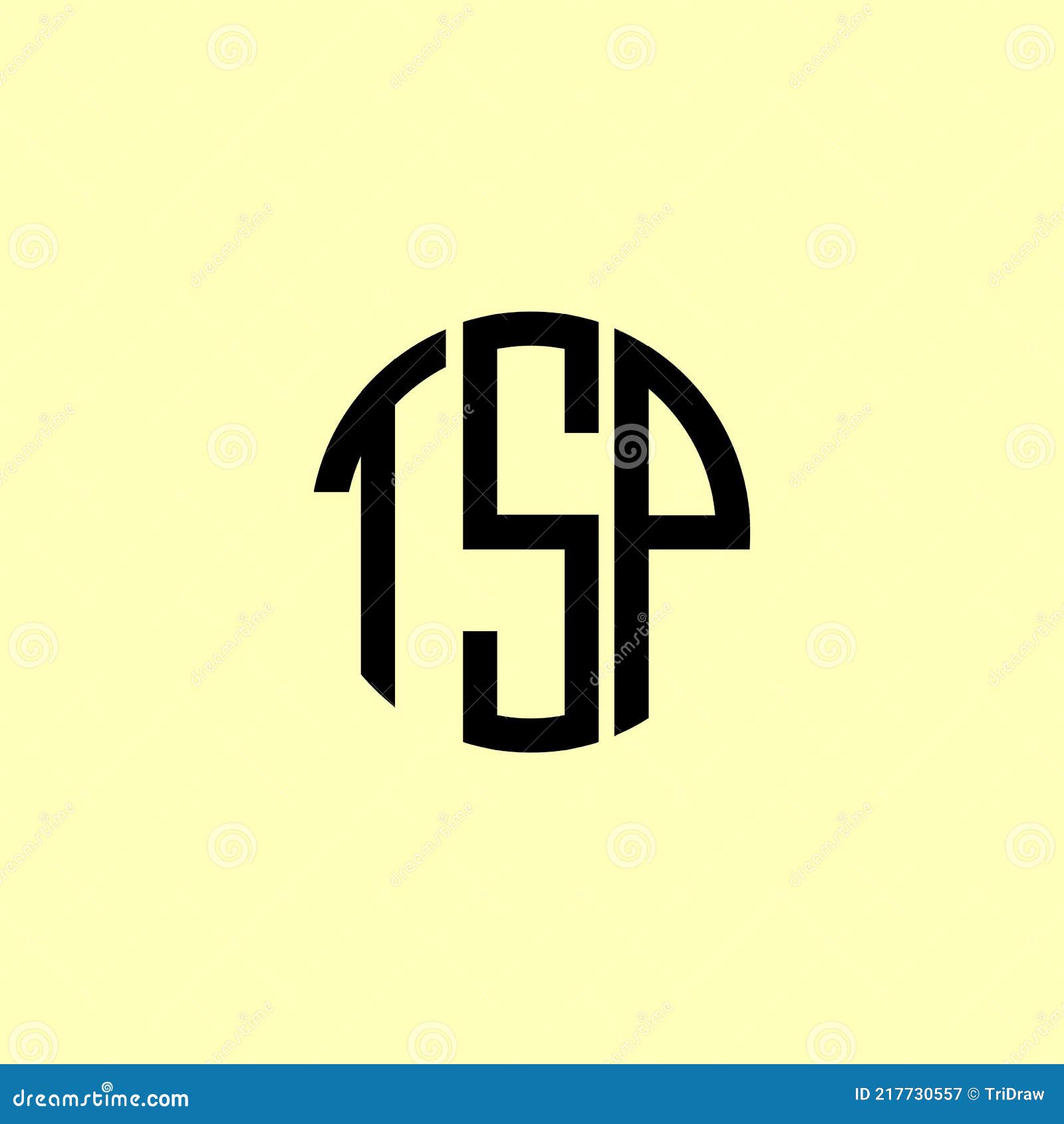 creative rounded initial letters tsp logo