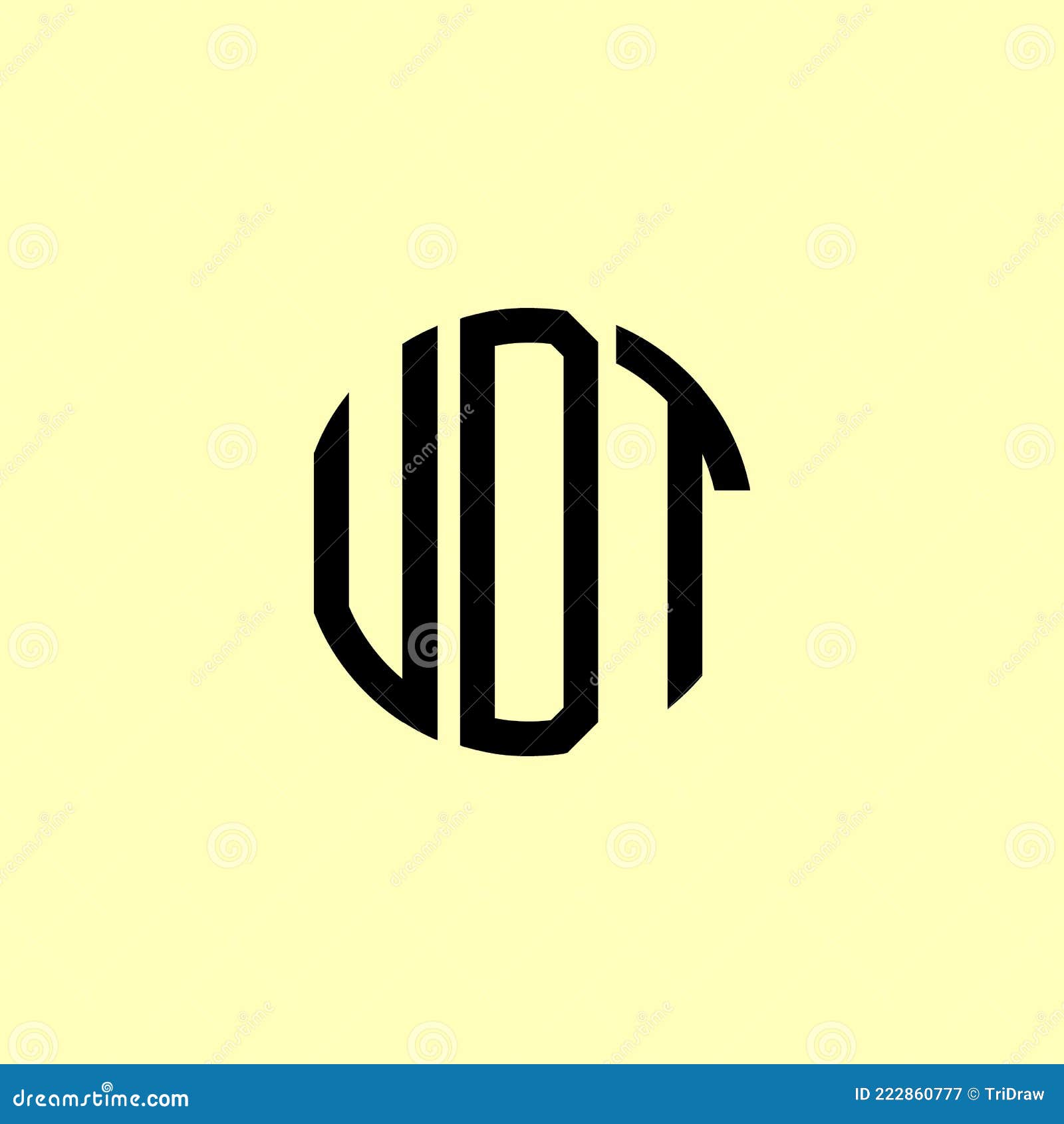 creative rounded initial letters udt logo