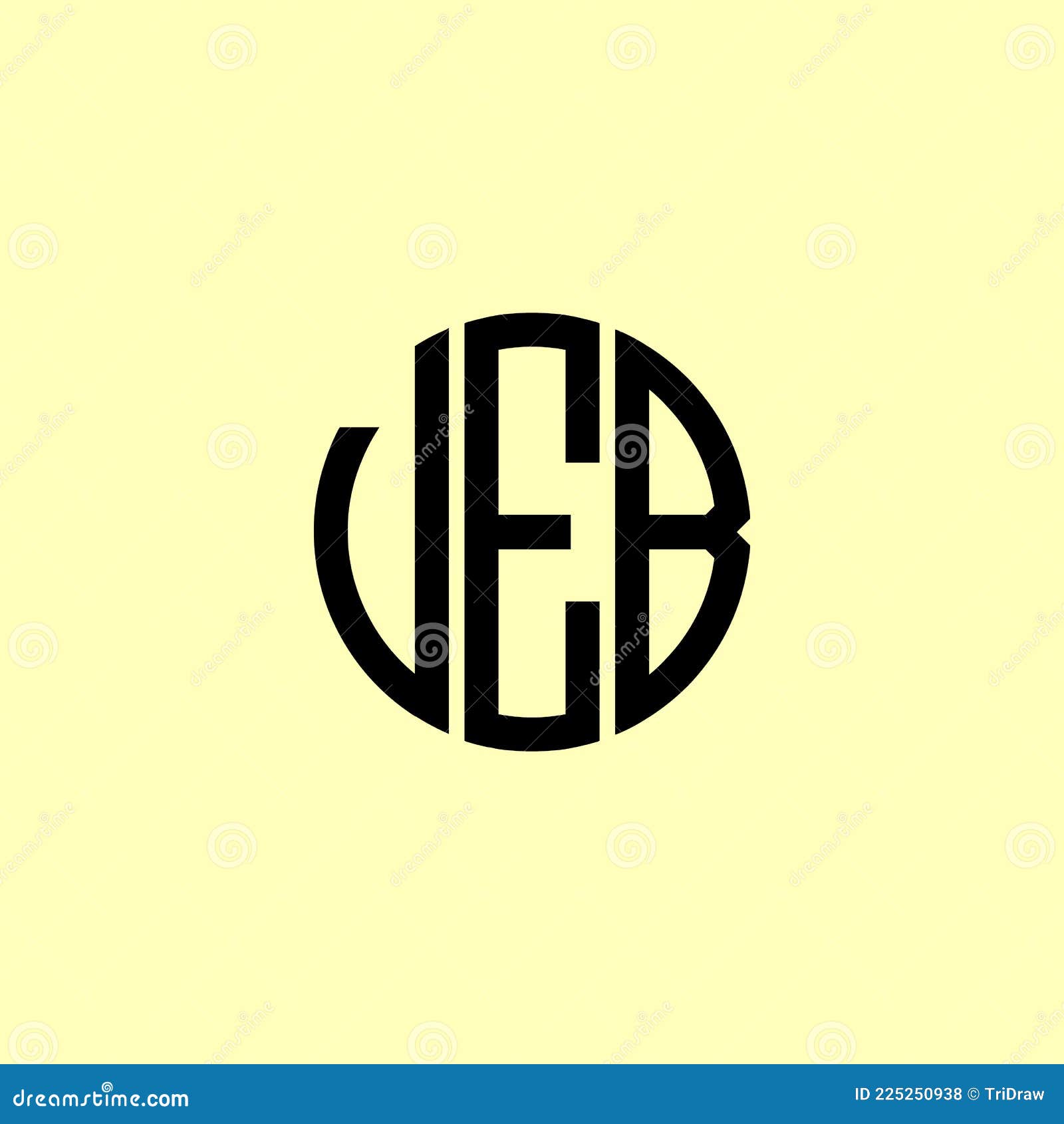 creative rounded initial letters vea logo