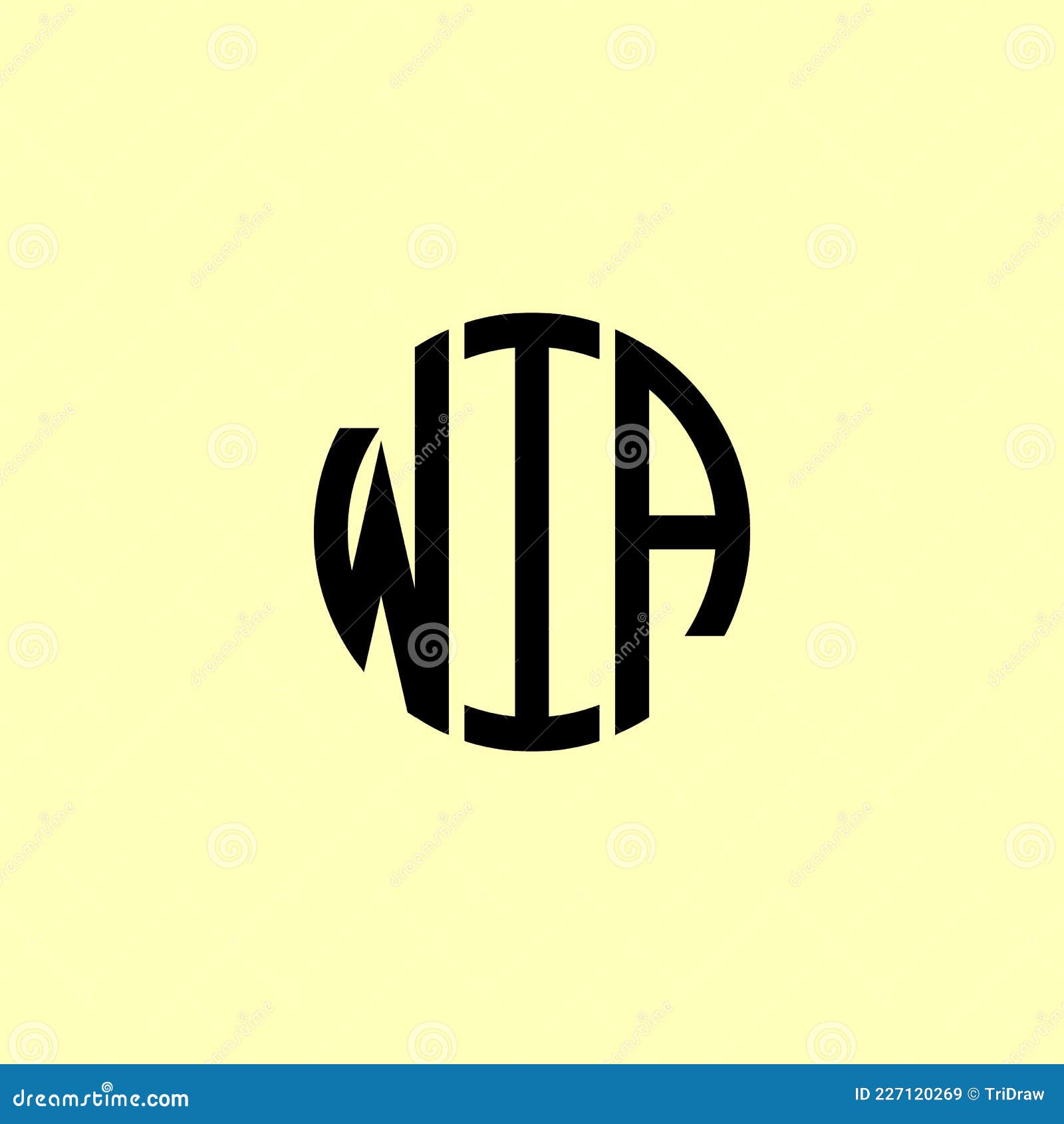 creative rounded initial letters wia logo
