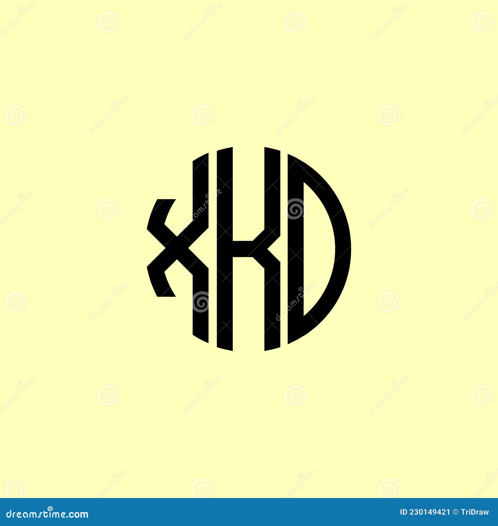 Creative Rounded Initial Letters XKD Logo Stock Vector - Illustration ...